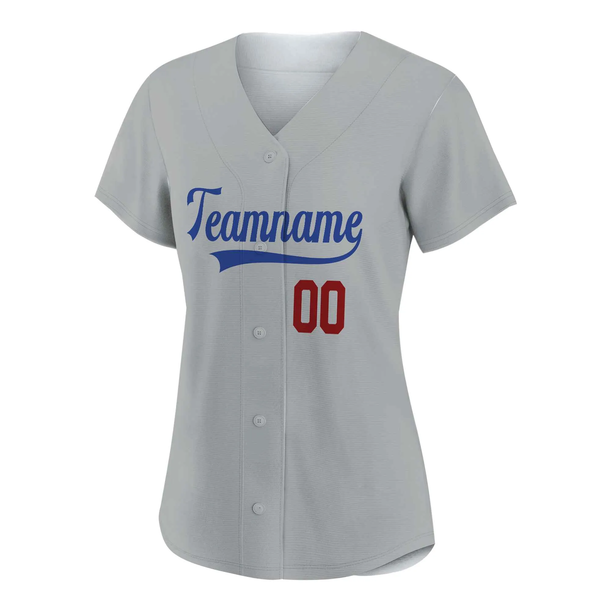 Custom Gray Red-Royal Baseball Jersey