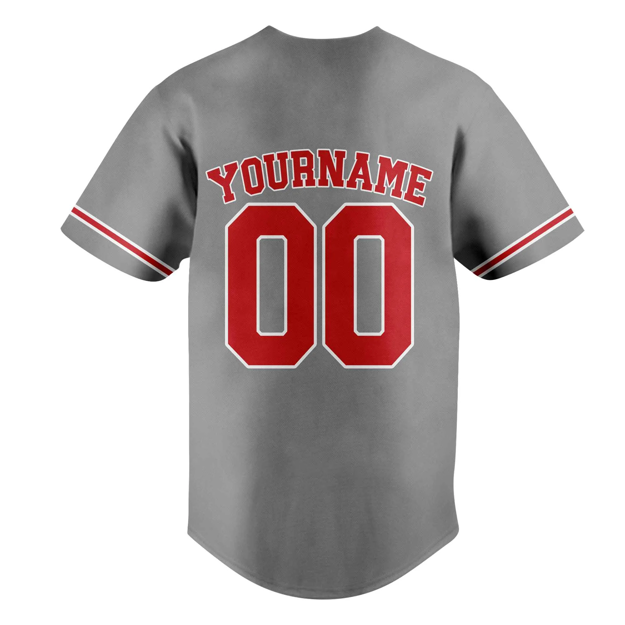 Custom Gray Red-White Authentic Baseball Jersey