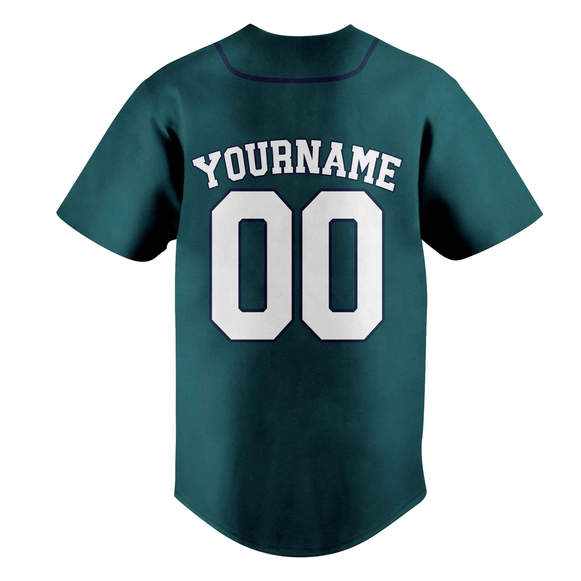 Custom Midnight Green White-Navy Authentic Baseball Jersey