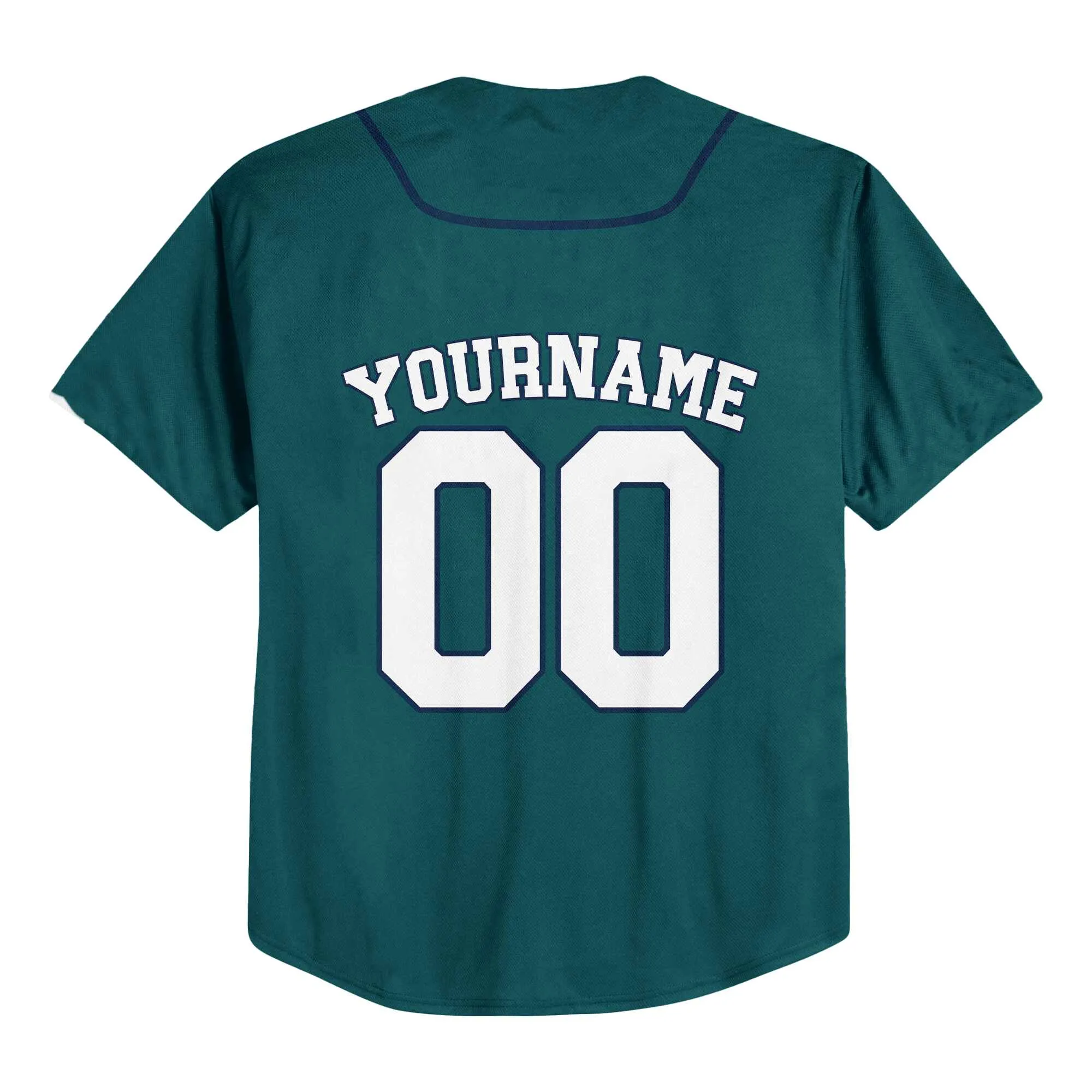 Custom Midnight Green White-Navy Authentic Baseball Jersey