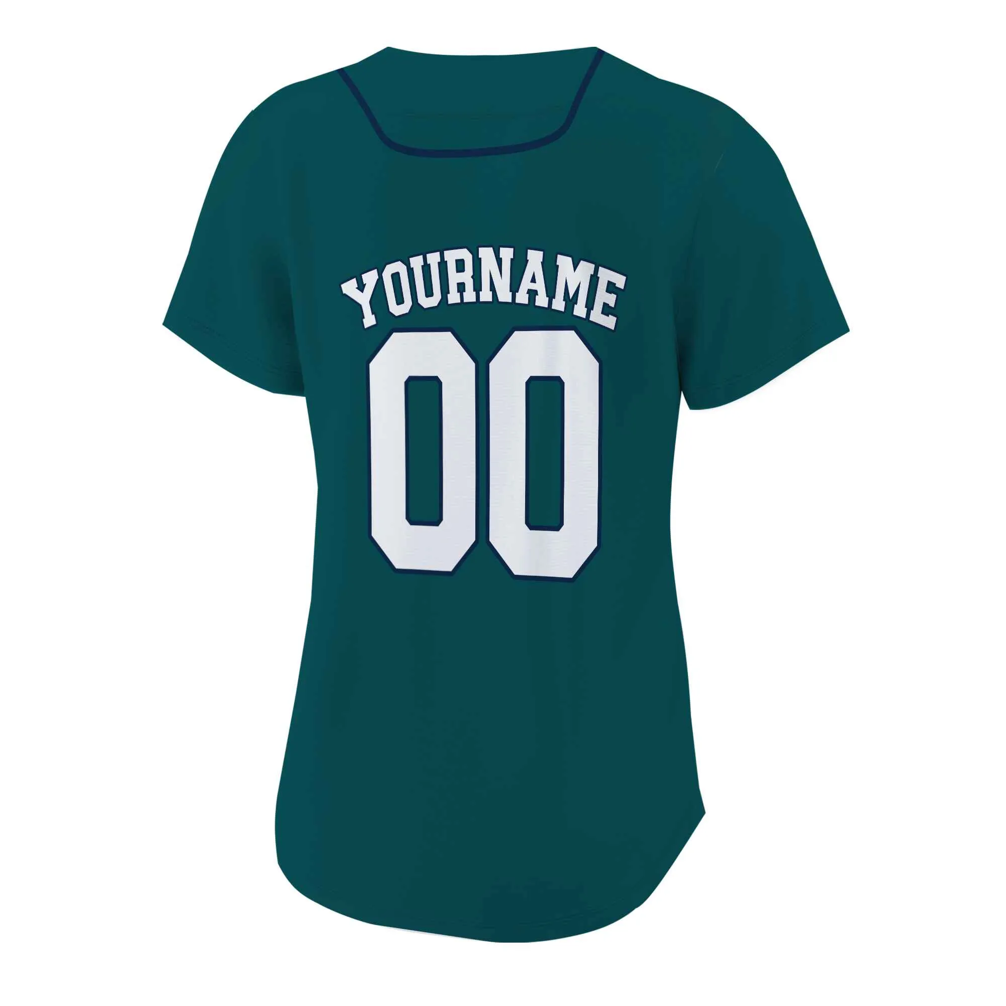 Custom Midnight Green White-Navy Authentic Baseball Jersey