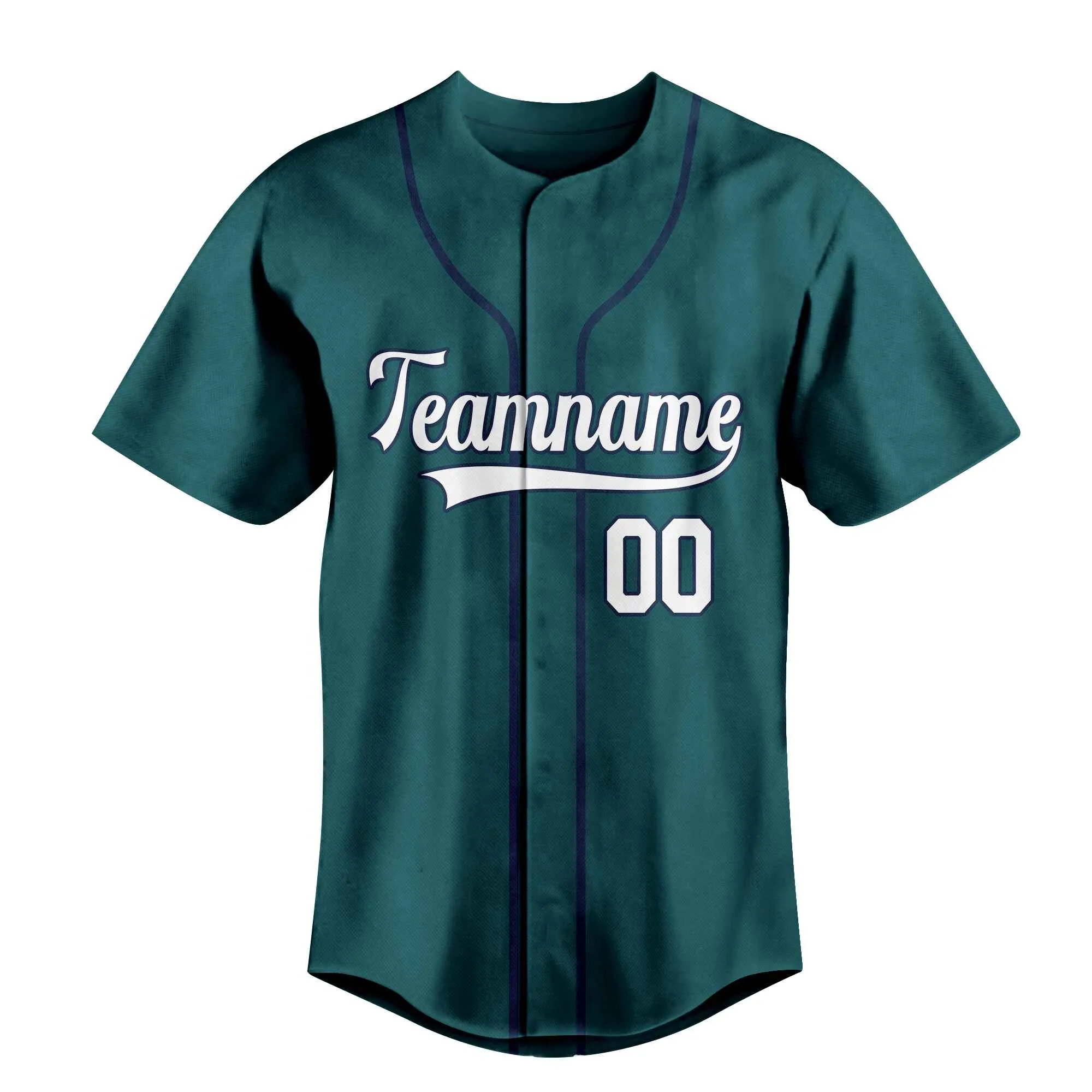 Custom Midnight Green White-Navy Authentic Baseball Jersey