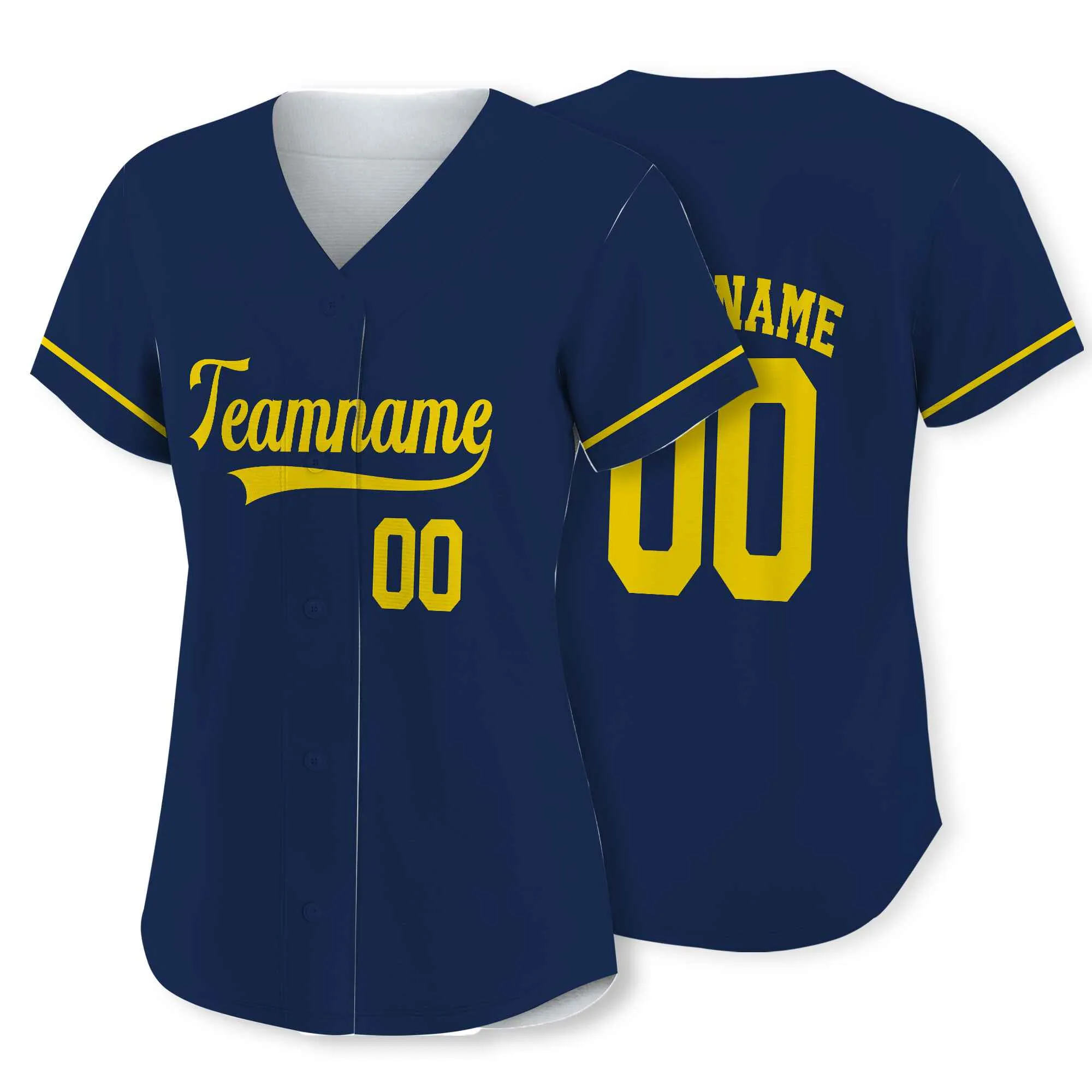 Custom Navy Gold Authentic Baseball Jersey