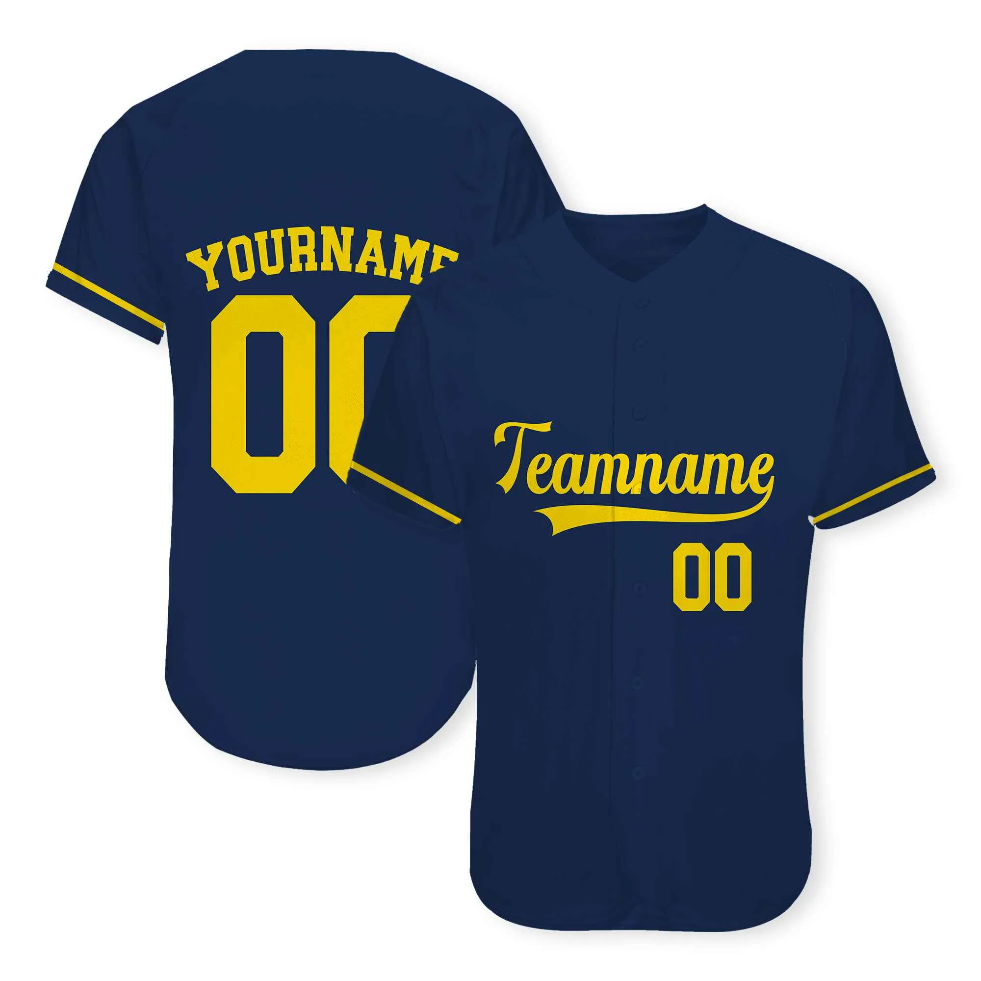Custom Navy Gold Authentic Baseball Jersey