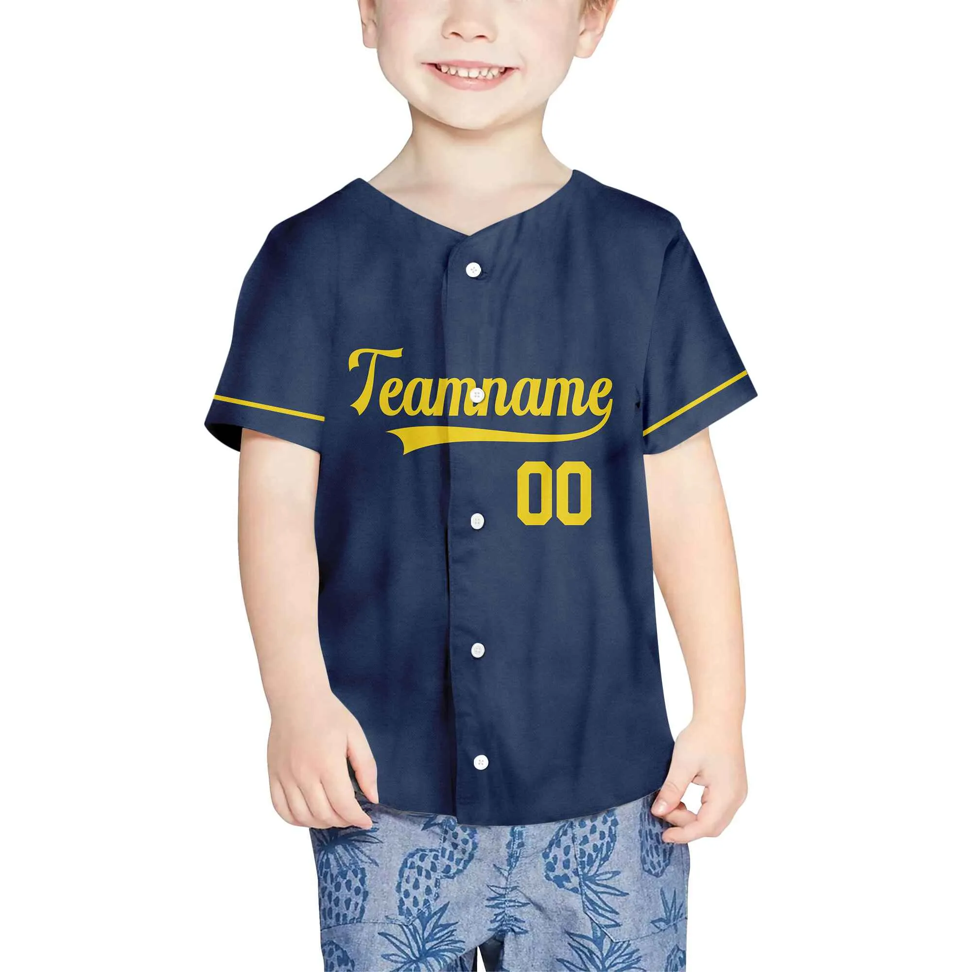 Custom Navy Gold Authentic Baseball Jersey