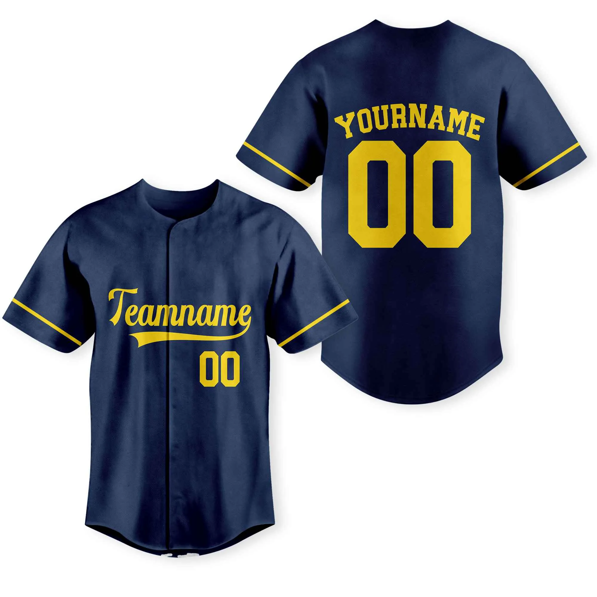 Custom Navy Gold Authentic Baseball Jersey