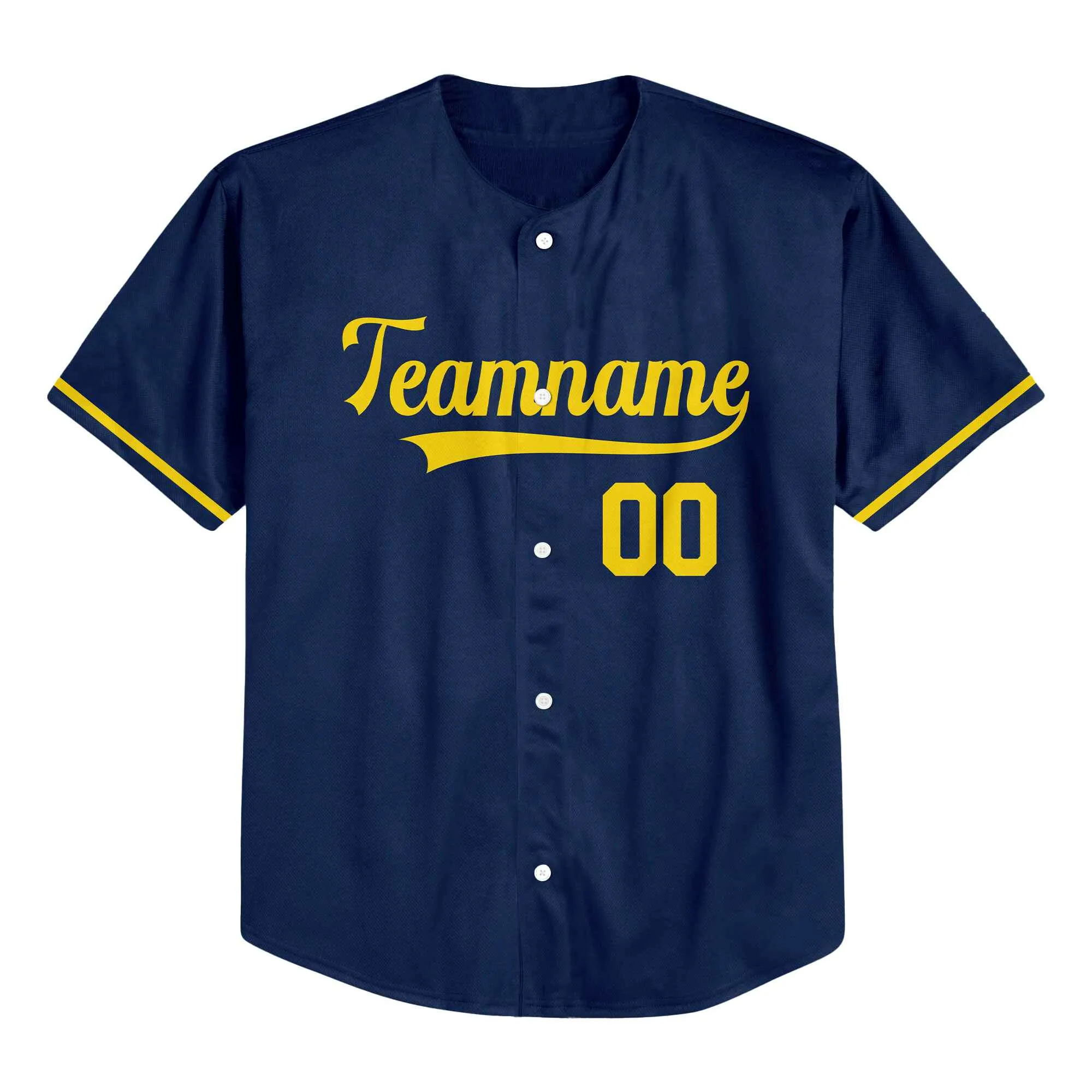 Custom Navy Gold Authentic Baseball Jersey