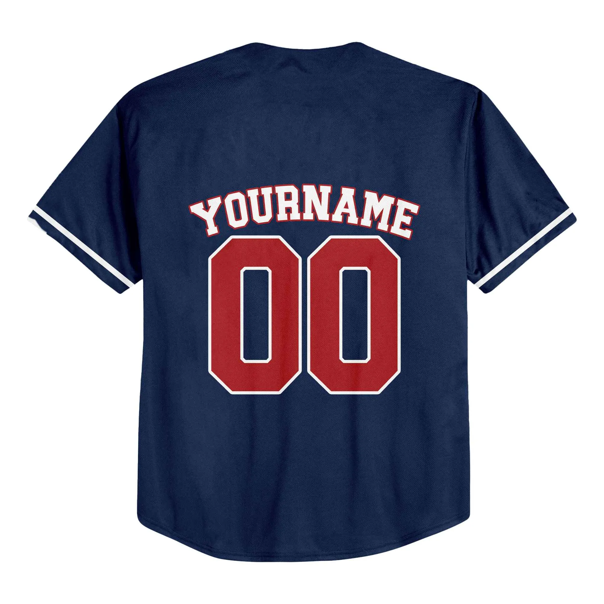 Custom Navy Red-White Authentic Baseball Jersey