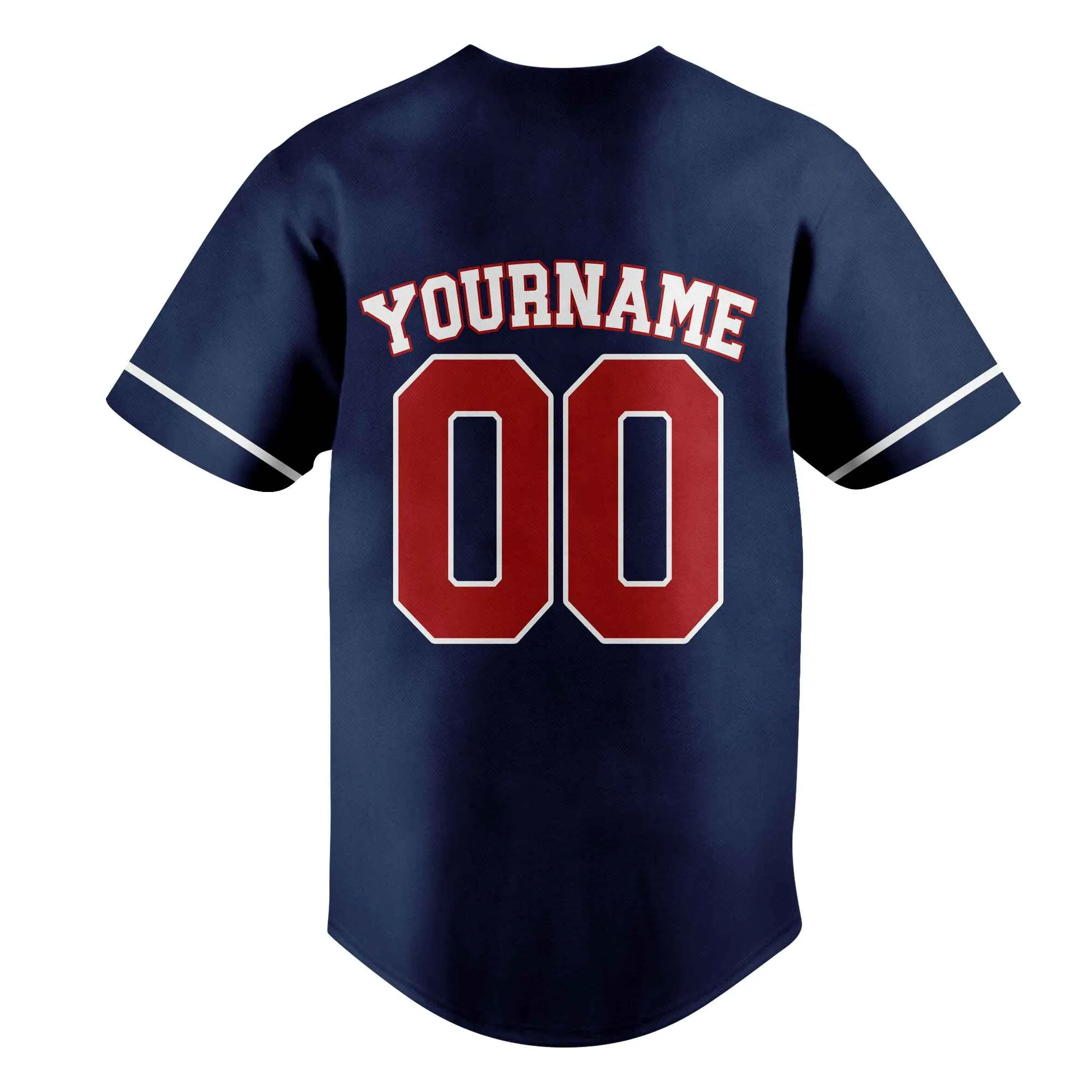 Custom Navy Red-White Authentic Baseball Jersey