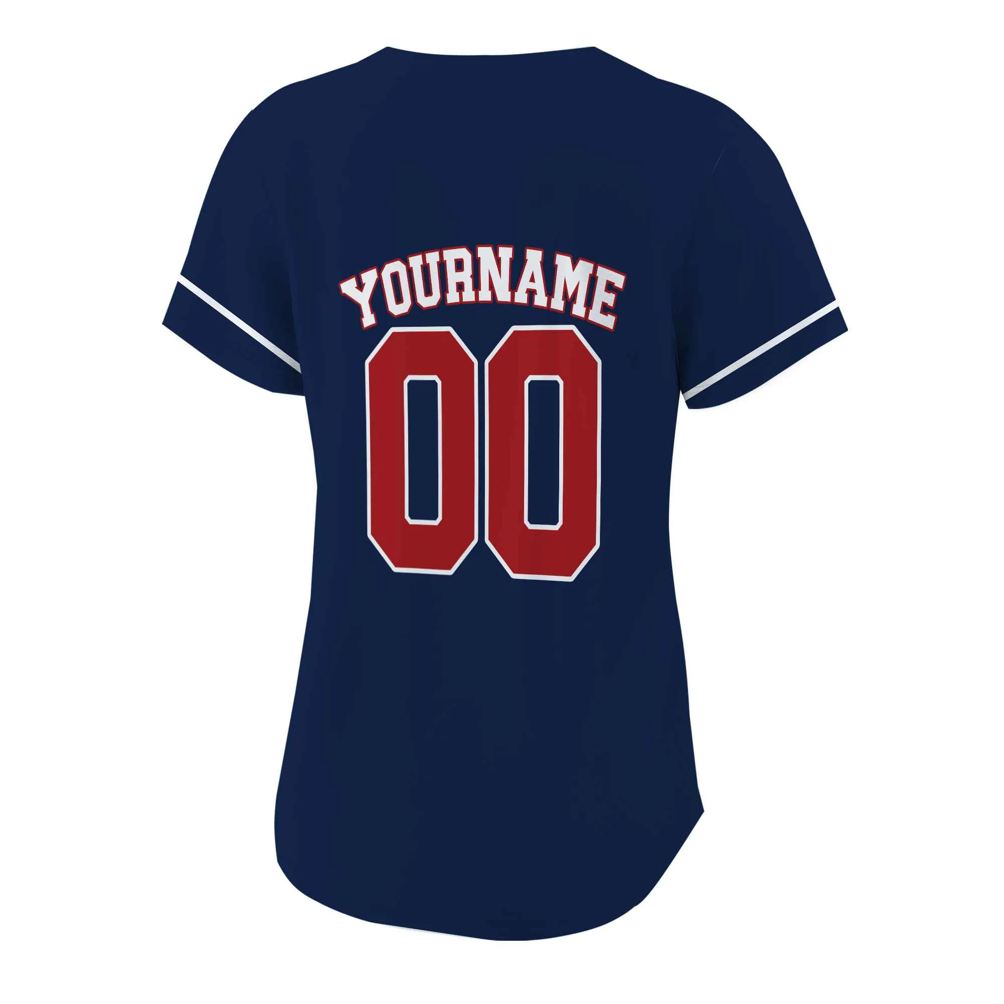 Custom Navy Red-White Authentic Baseball Jersey