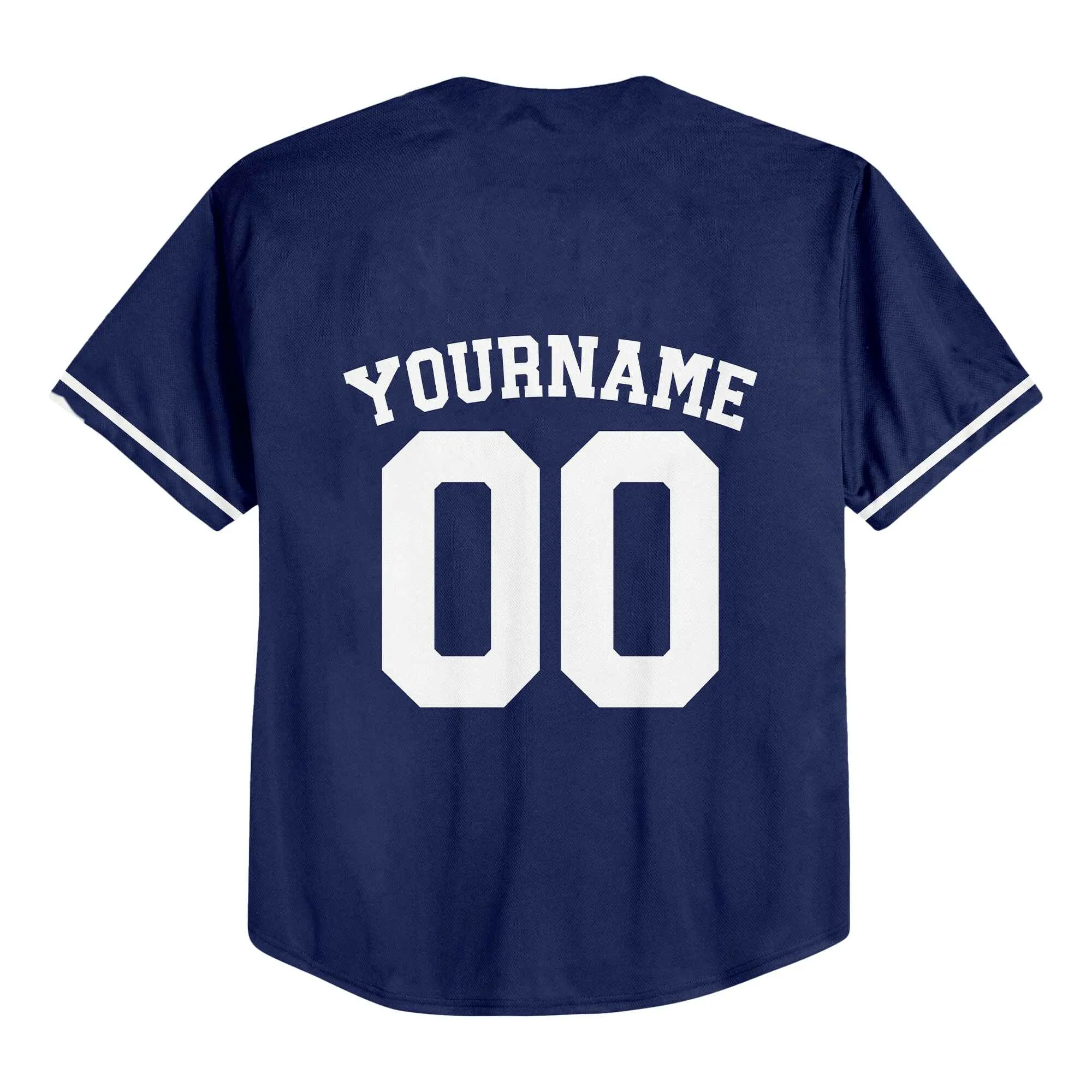 Custom Navy White Baseball Jersey