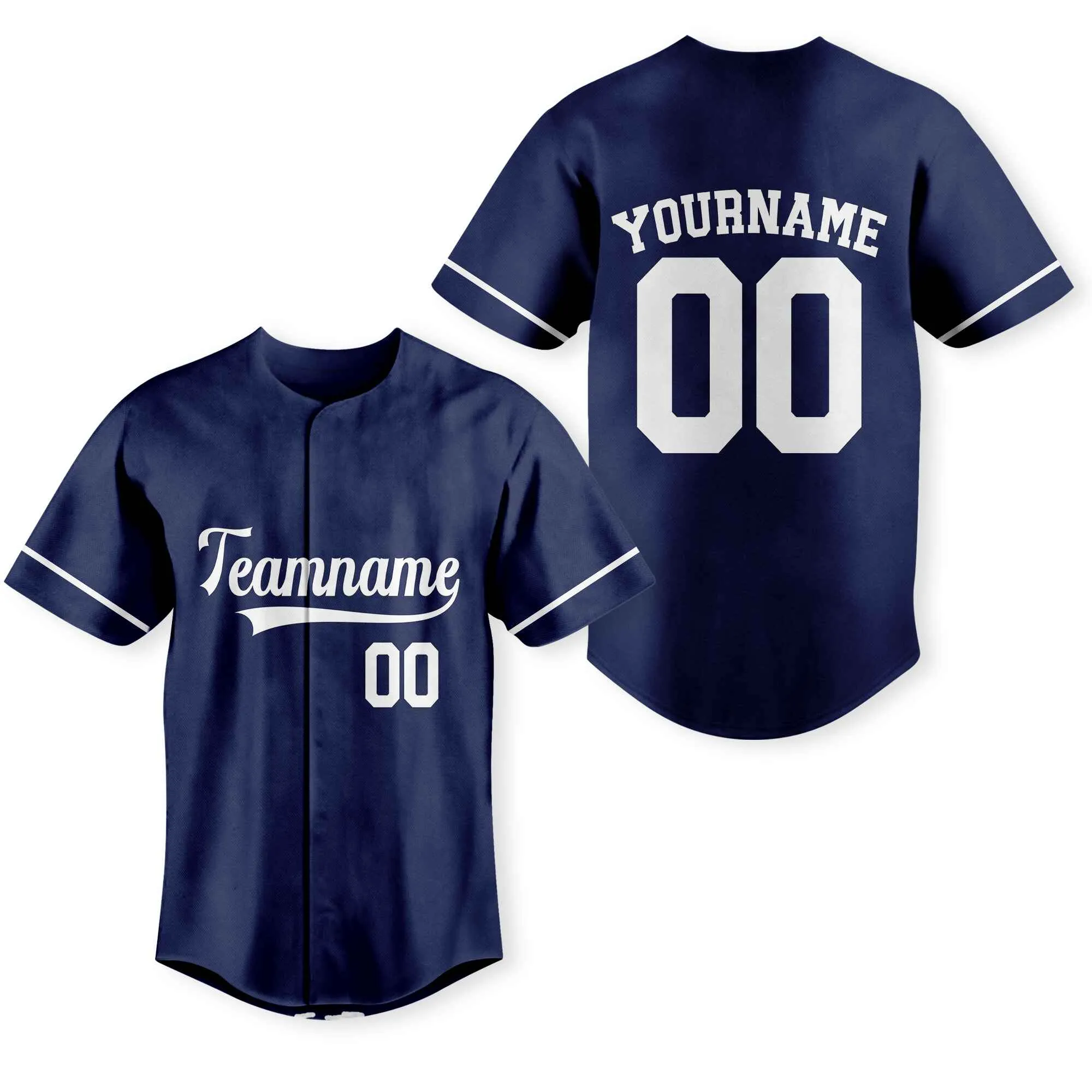 Custom Navy White Baseball Jersey