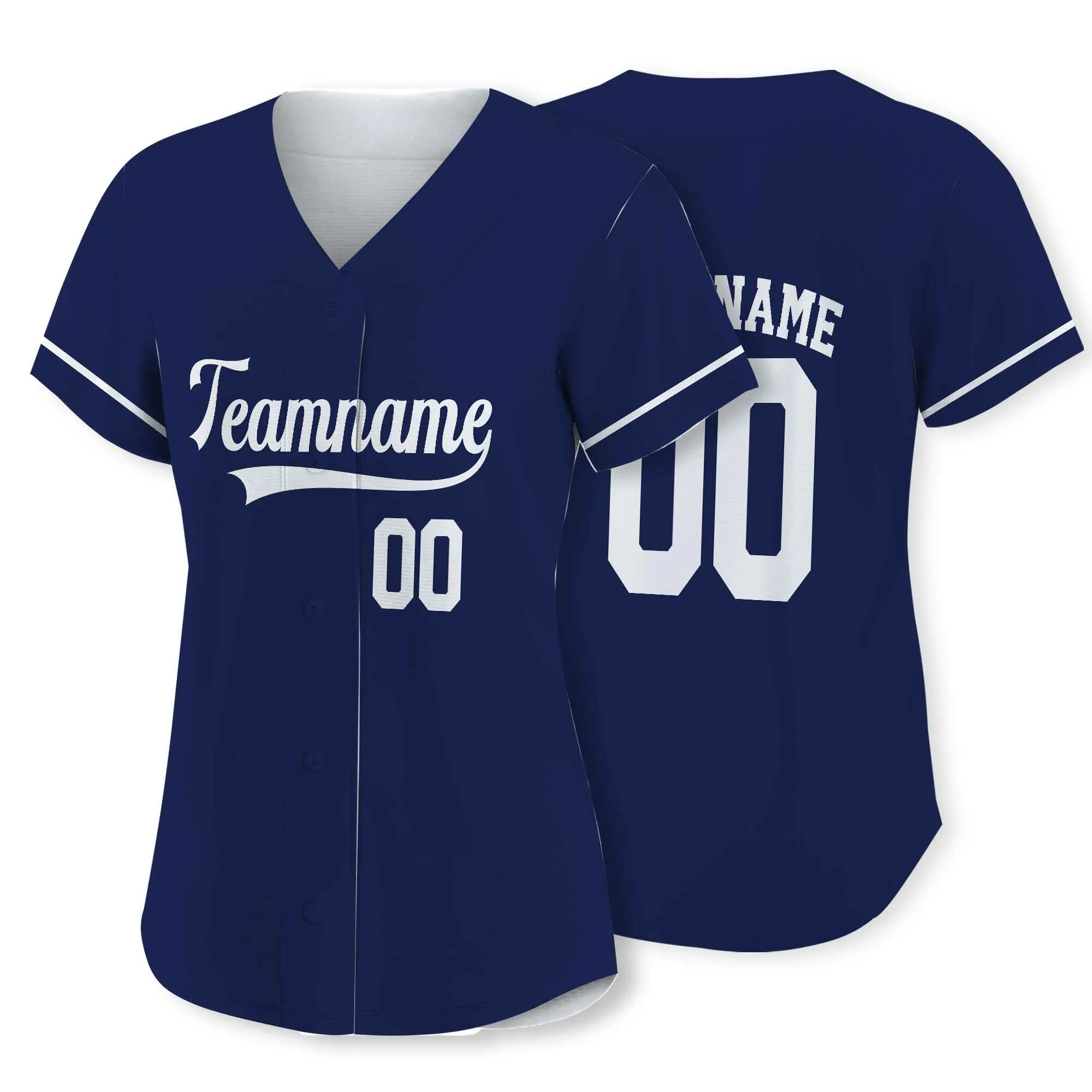 Custom Navy White Baseball Jersey