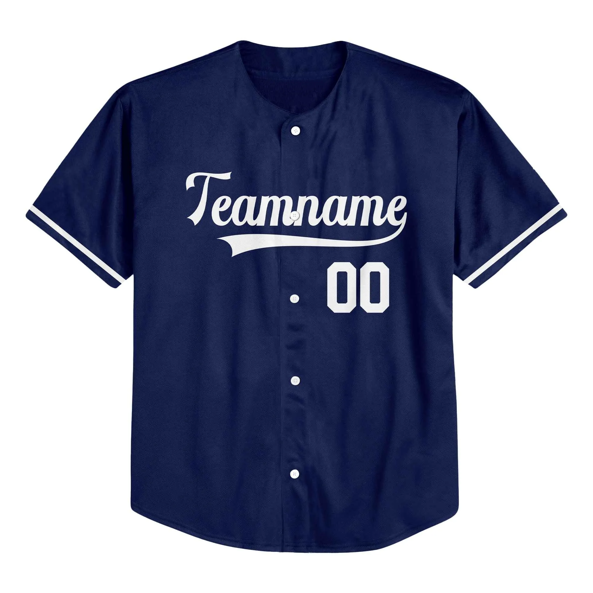 Custom Navy White Baseball Jersey