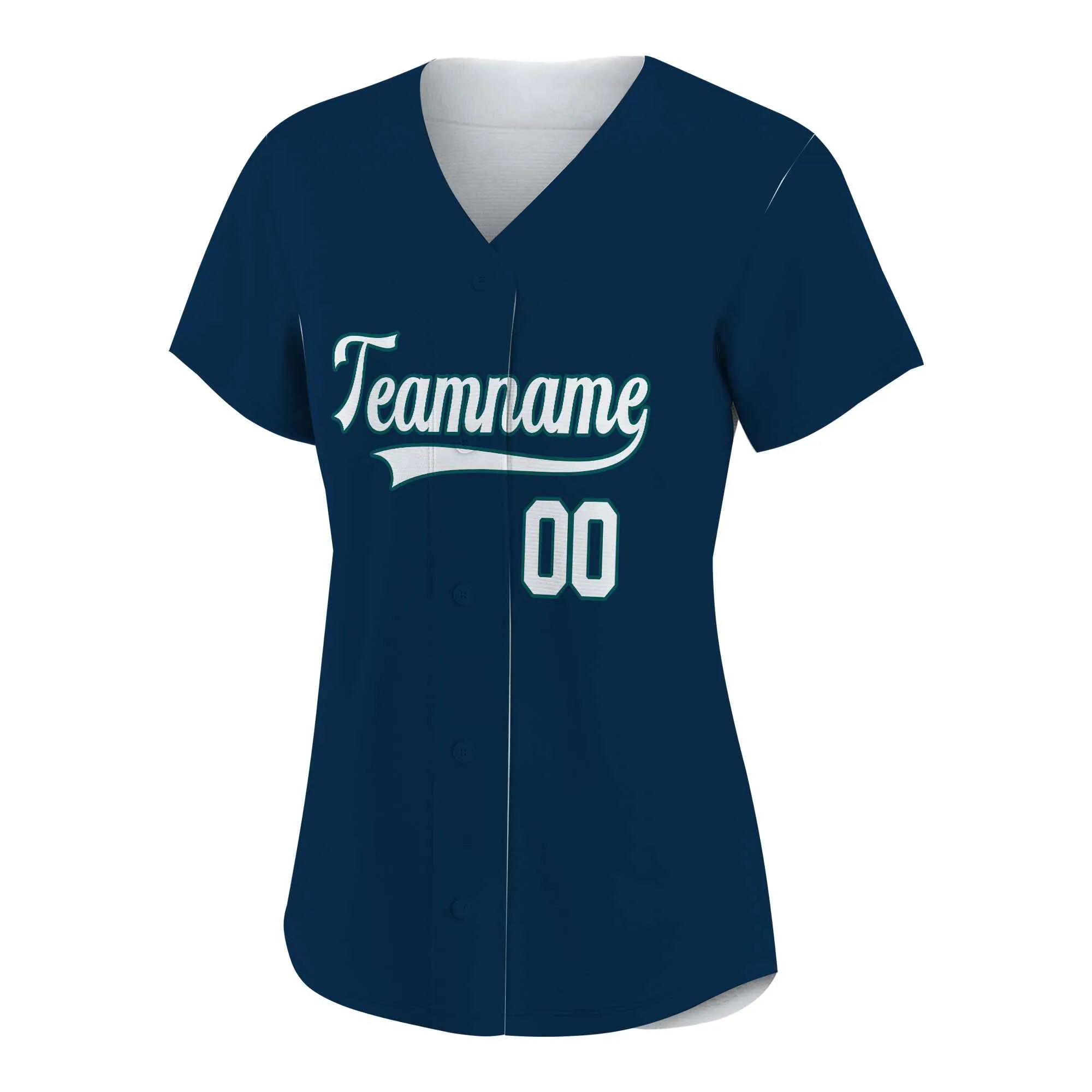 Custom Navy White-Green Authentic Baseball Jersey