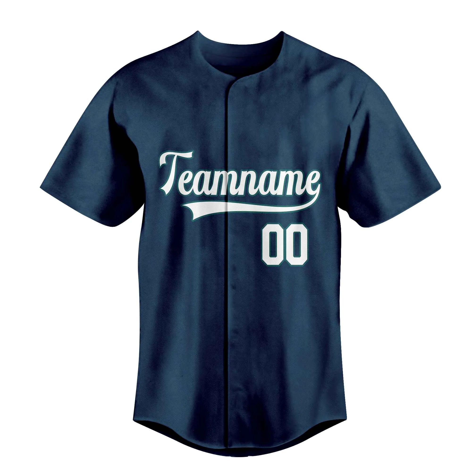 Custom Navy White-Green Authentic Baseball Jersey