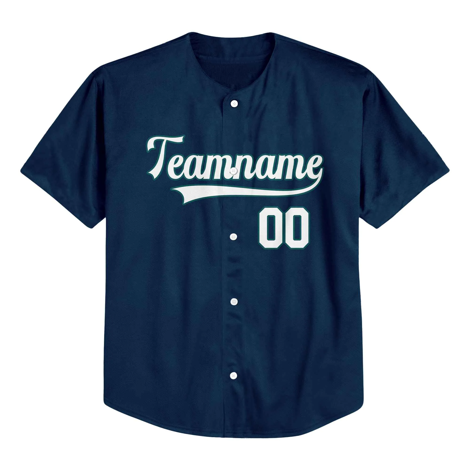 Custom Navy White-Green Authentic Baseball Jersey