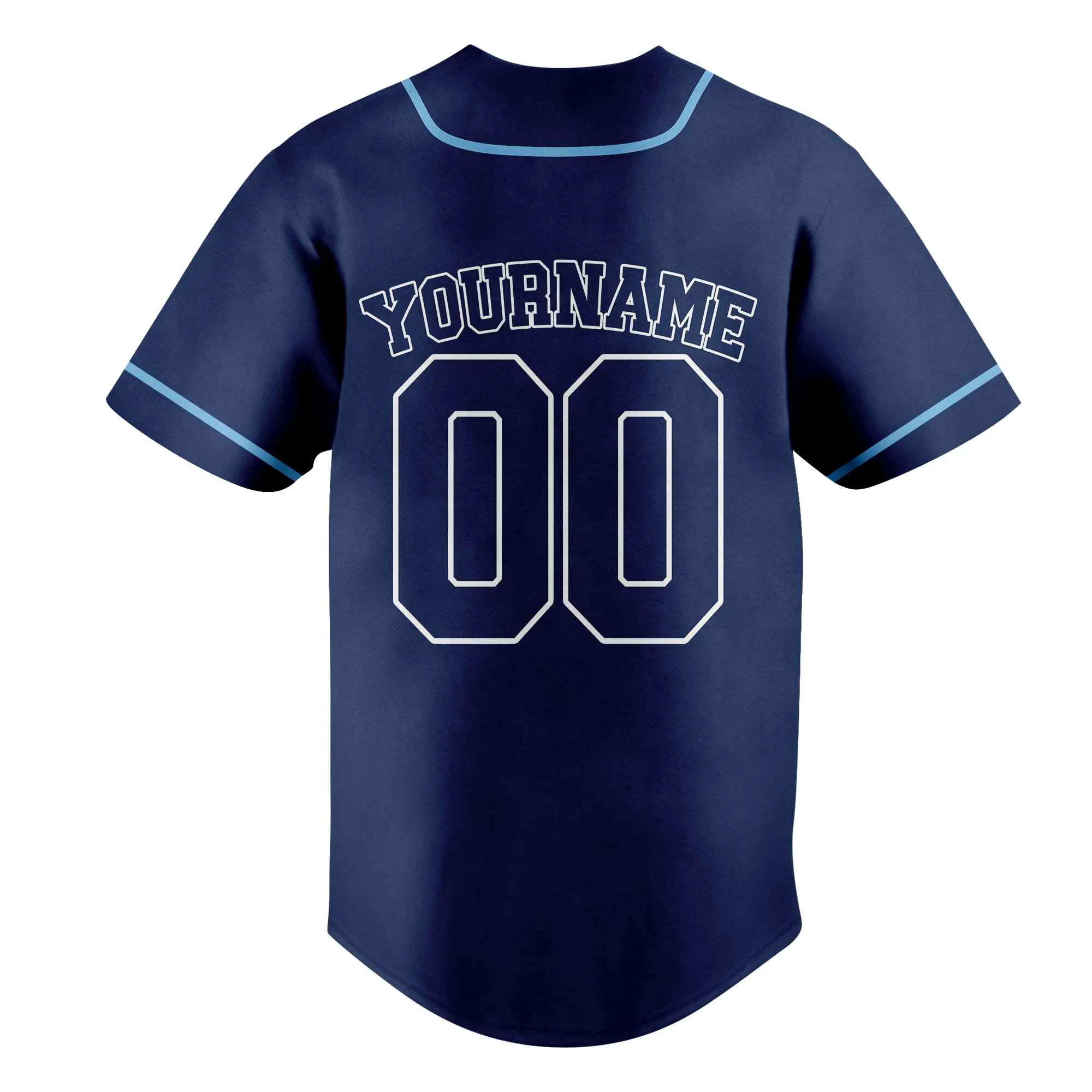 Custom Navy White-Light Blue Authentic Baseball Jersey