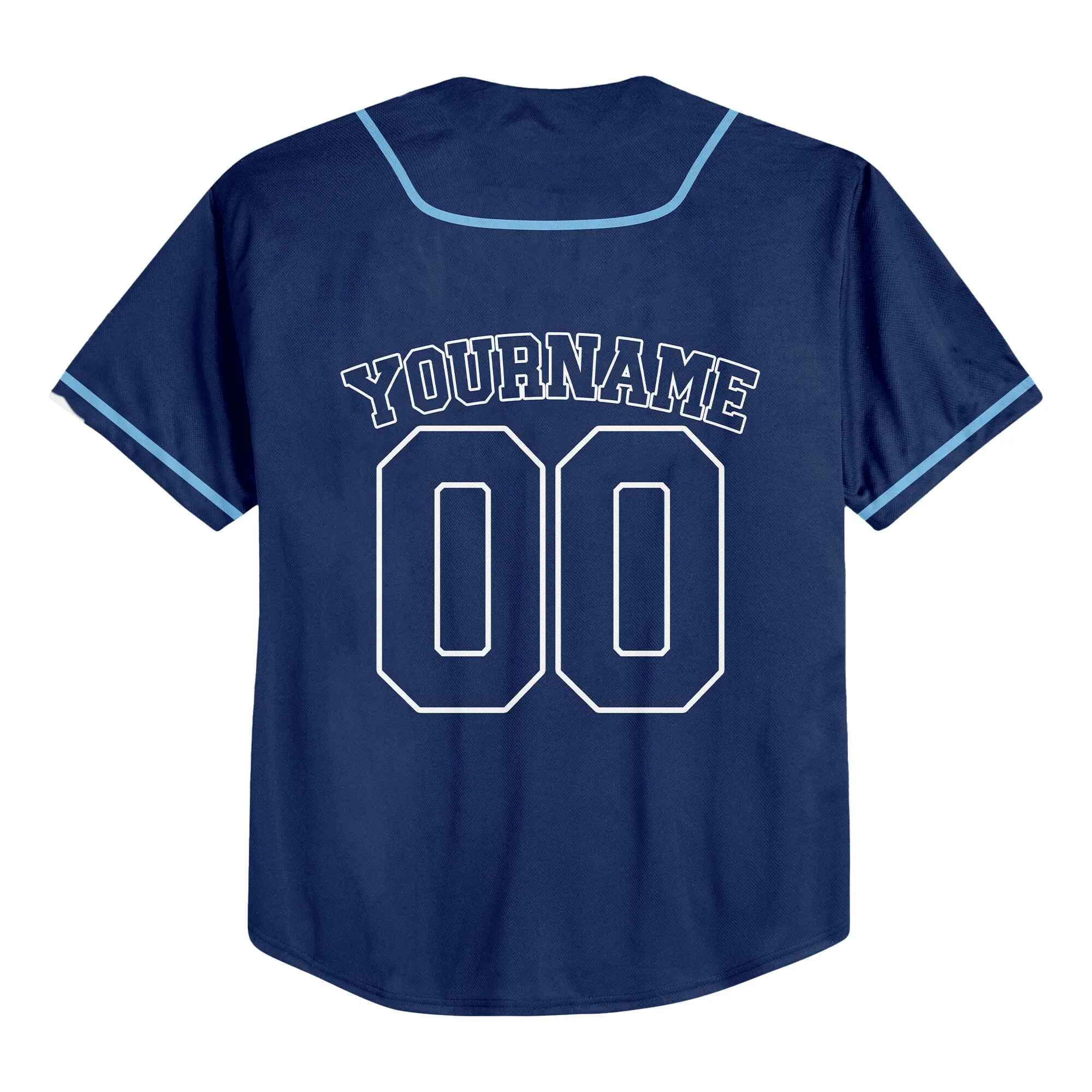 Custom Navy White-Light Blue Authentic Baseball Jersey