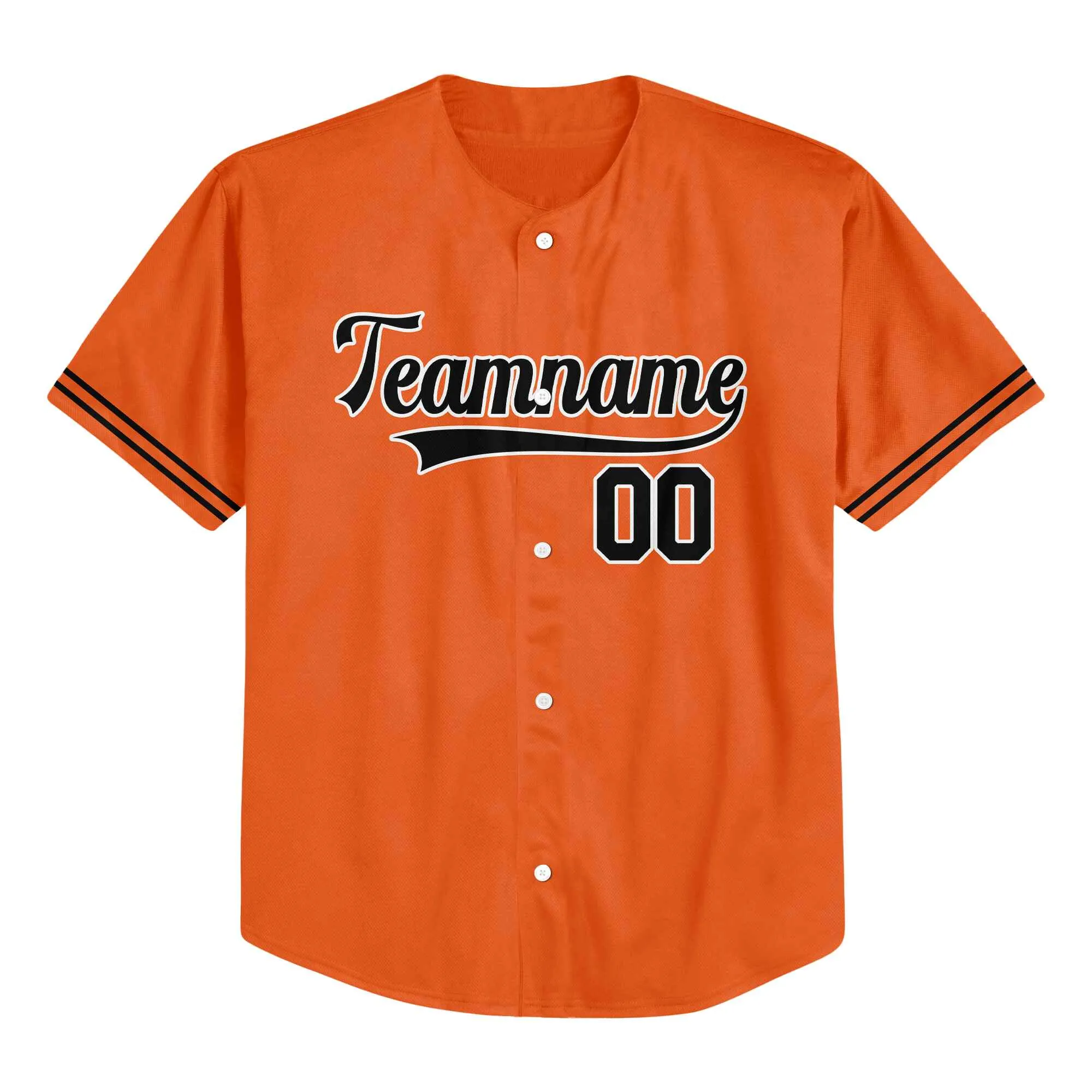 Custom Orange Black-White Authentic Baseball Jersey 01