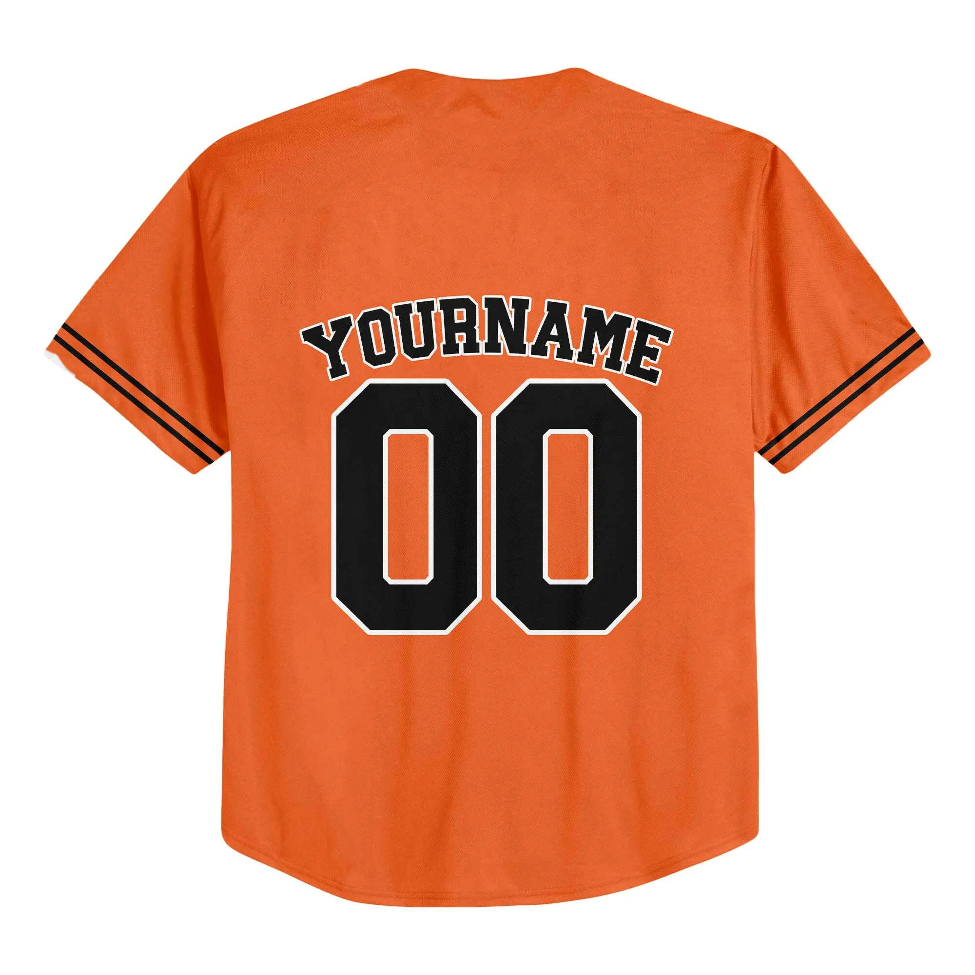 Custom Orange Black-White Authentic Baseball Jersey 01