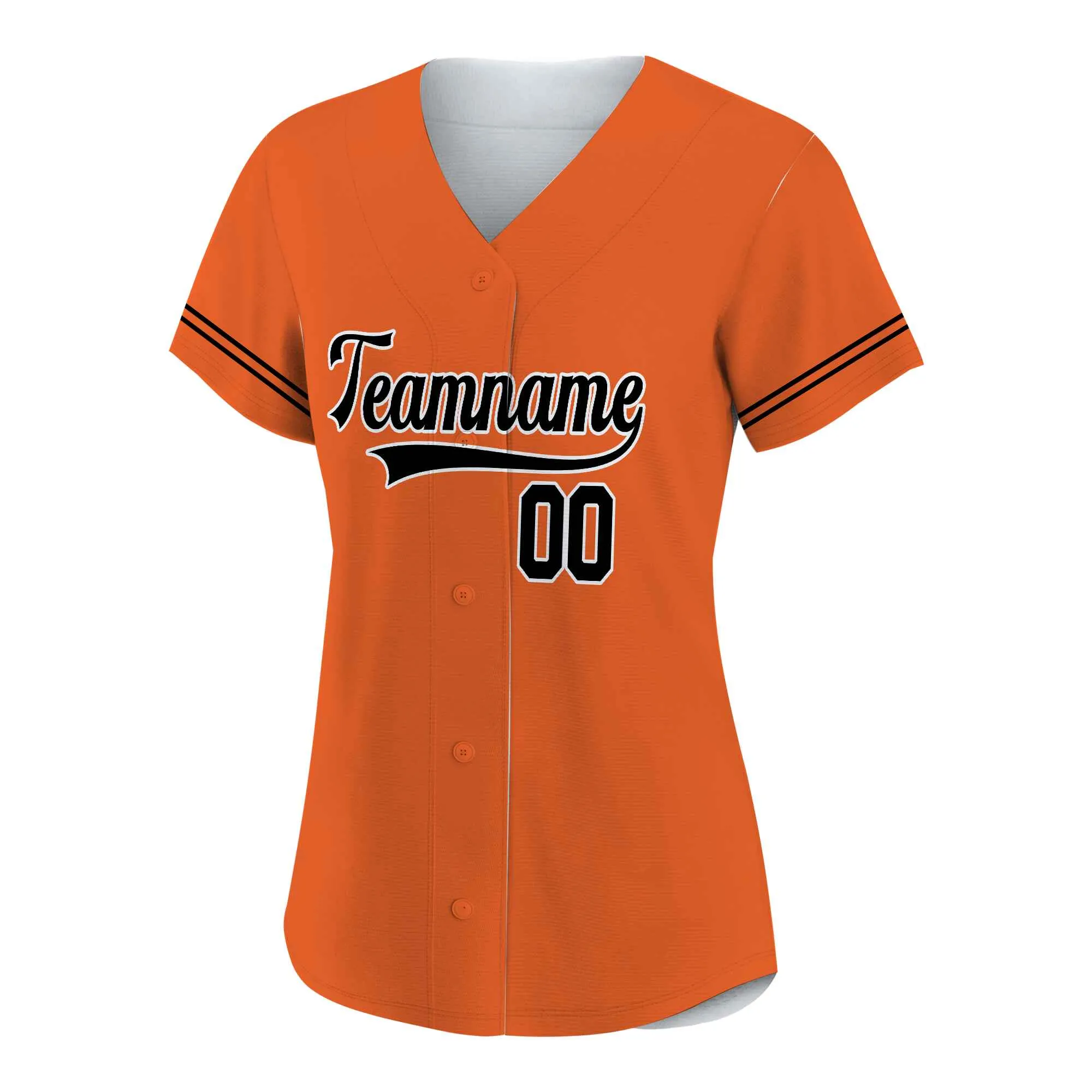 Custom Orange Black-White Authentic Baseball Jersey 01