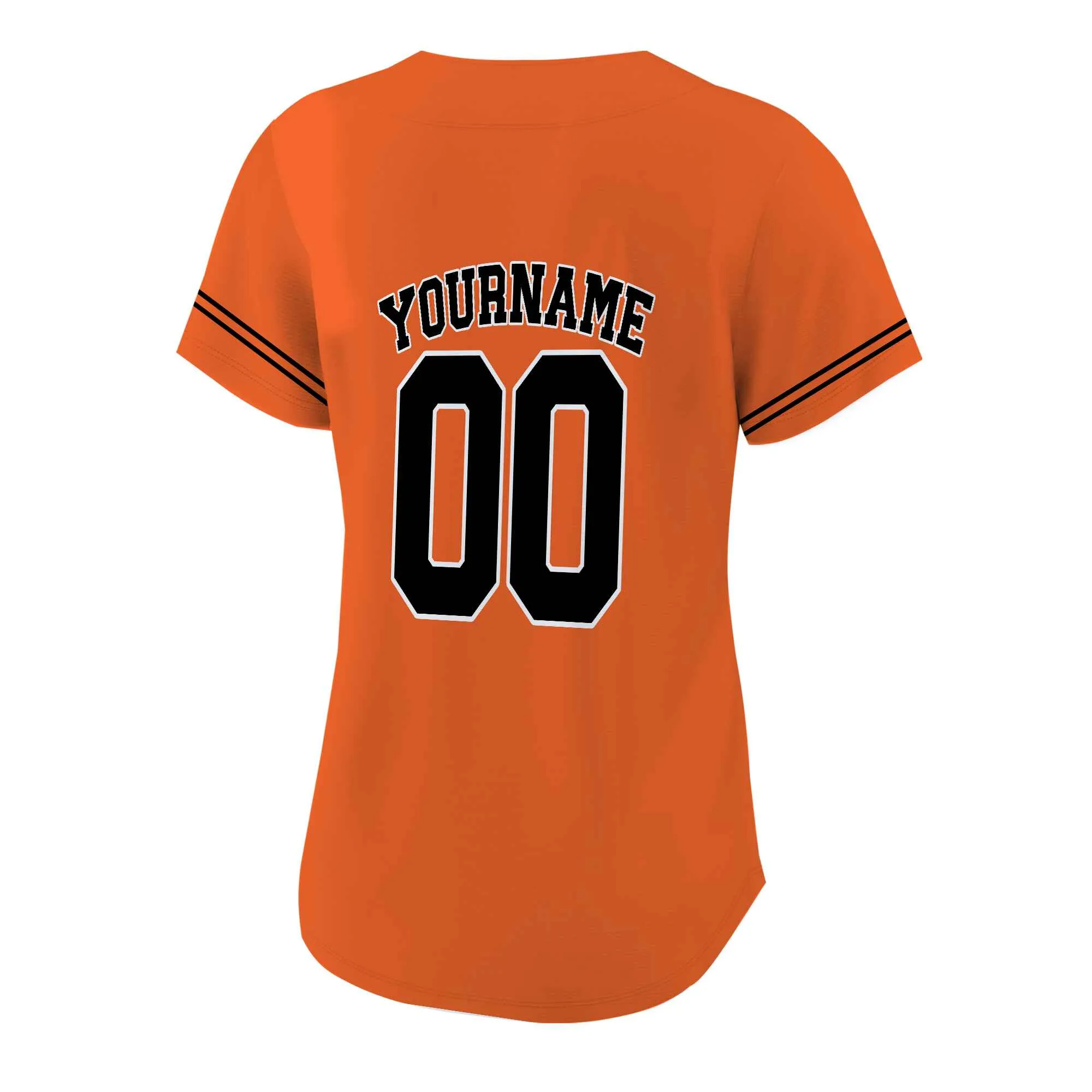 Custom Orange Black-White Authentic Baseball Jersey 01