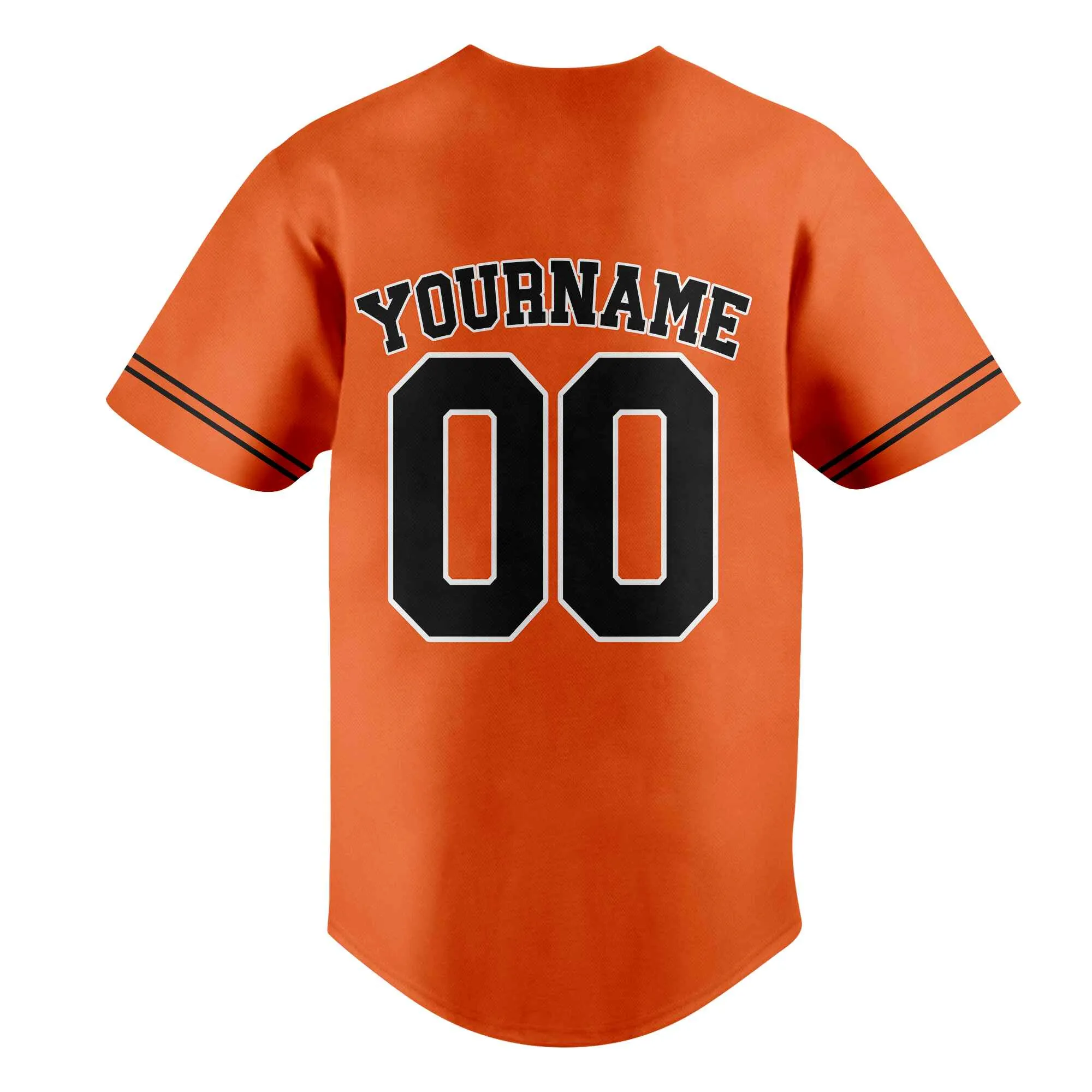 Custom Orange Black-White Authentic Baseball Jersey 01