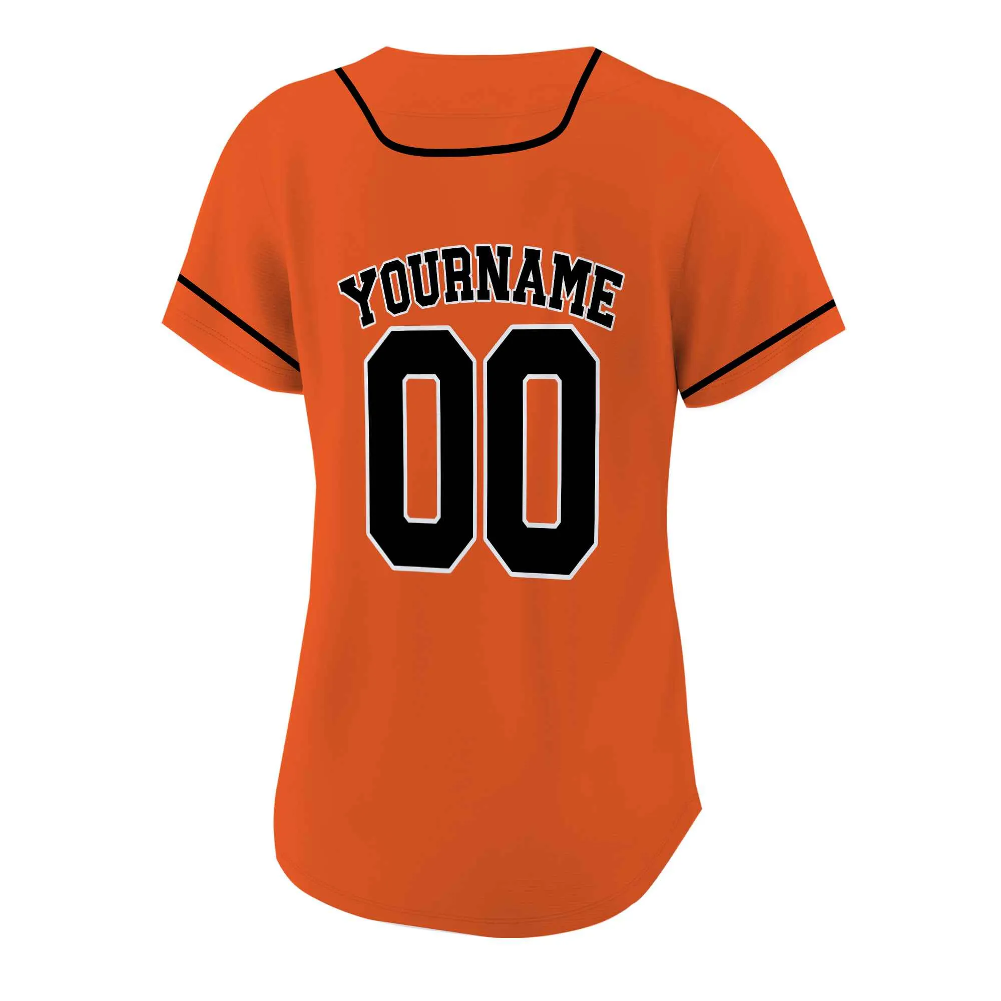 Custom Orange Black-White Authentic Baseball Jersey 02
