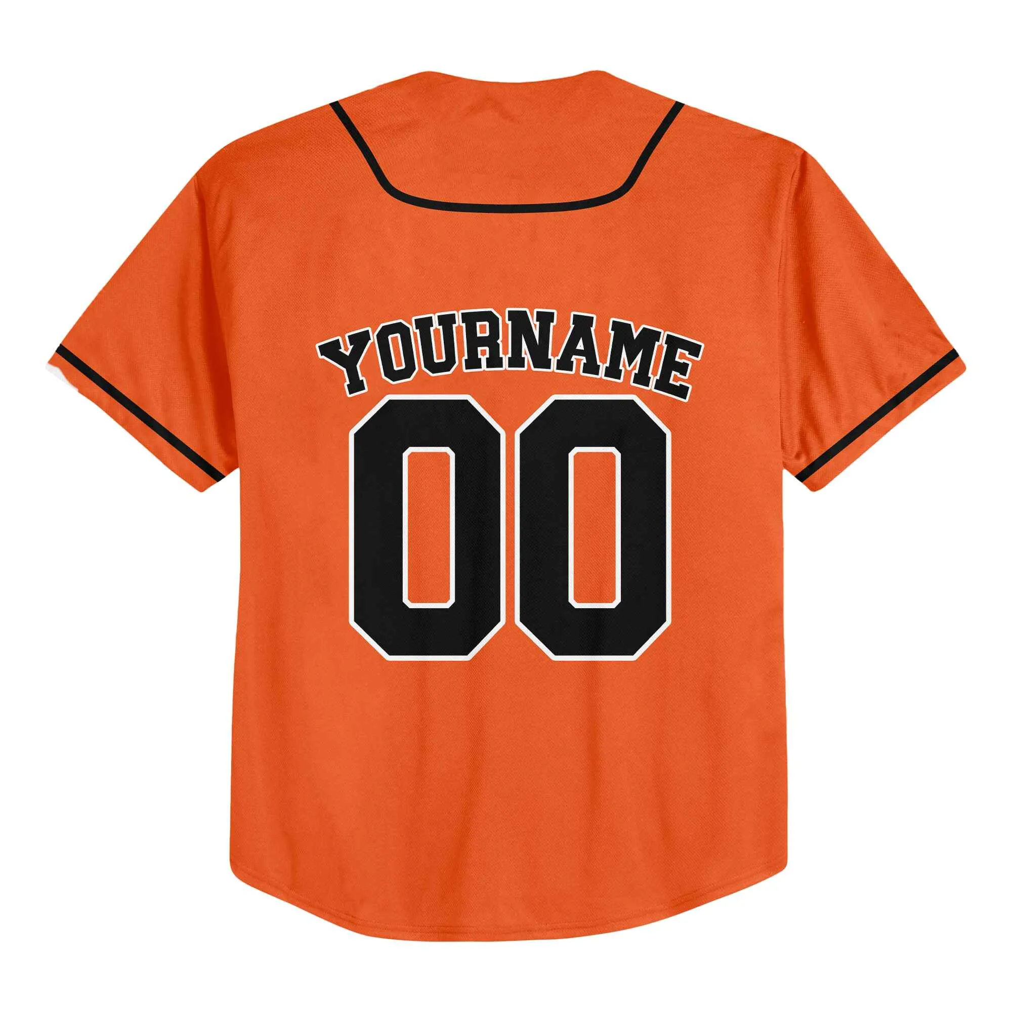 Custom Orange Black-White Authentic Baseball Jersey 02