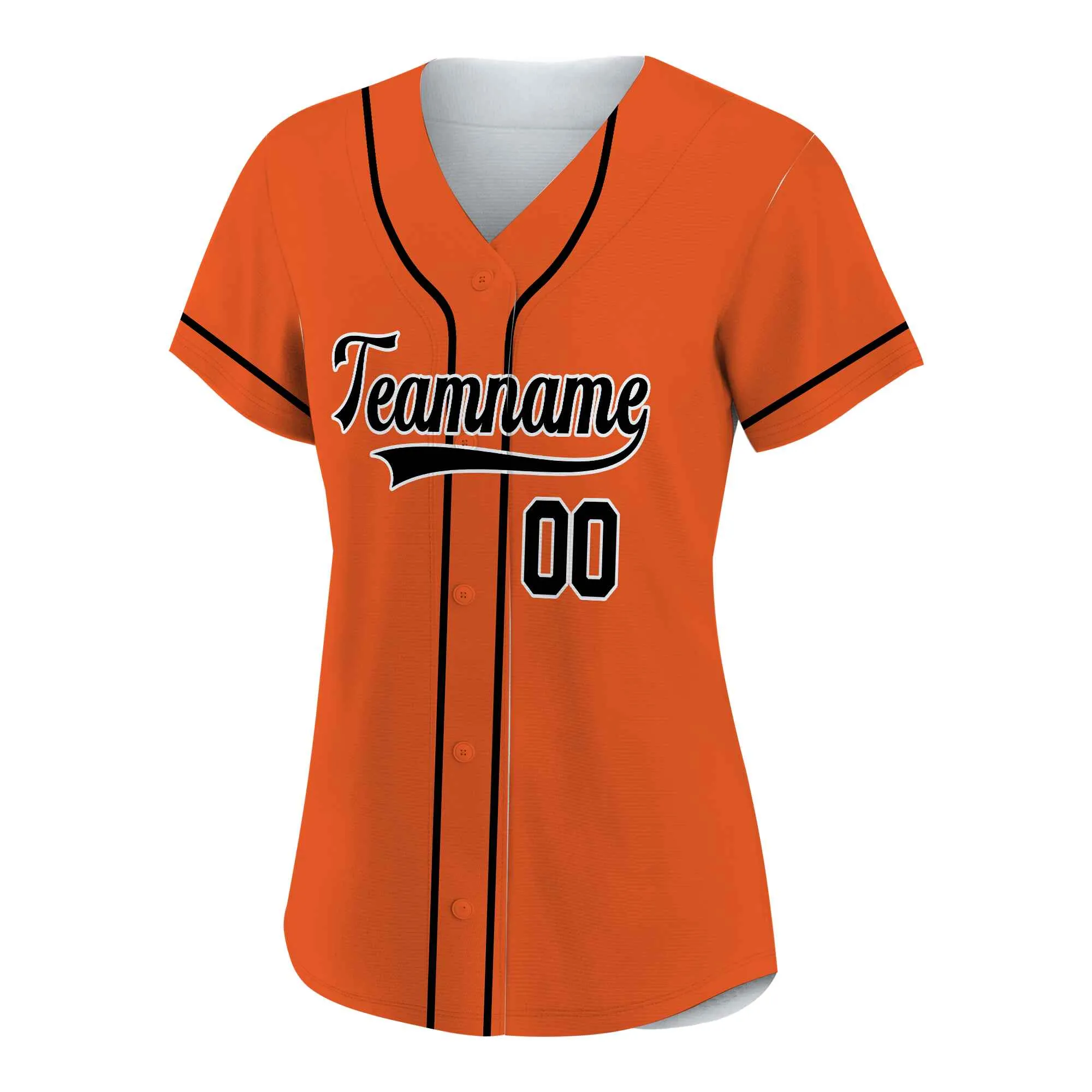 Custom Orange Black-White Authentic Baseball Jersey 02