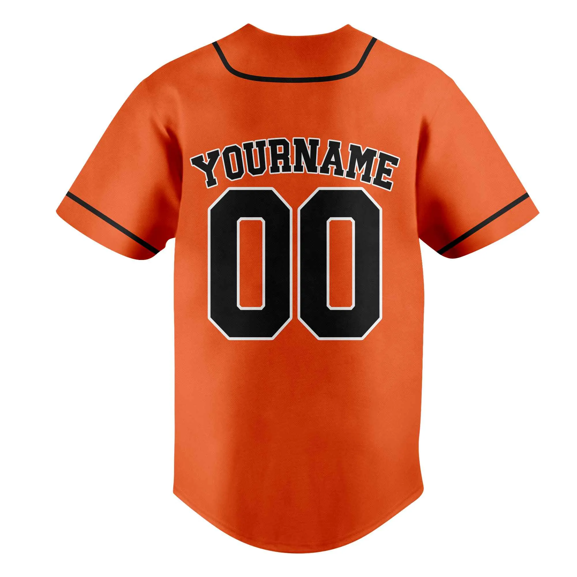 Custom Orange Black-White Authentic Baseball Jersey 02