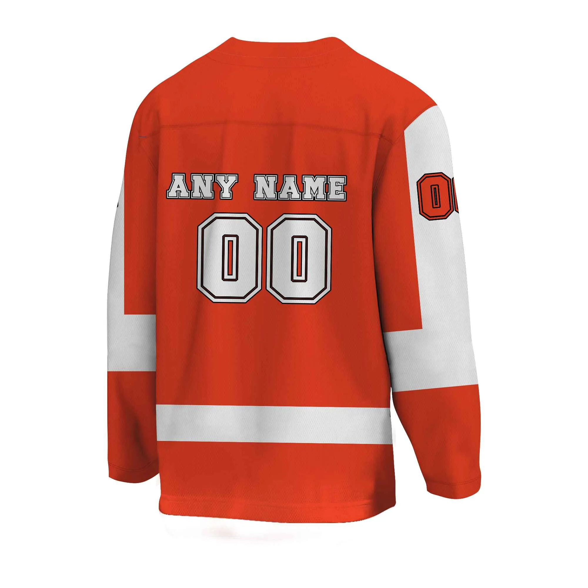 Custom Orange White-Black Hockey Jersey