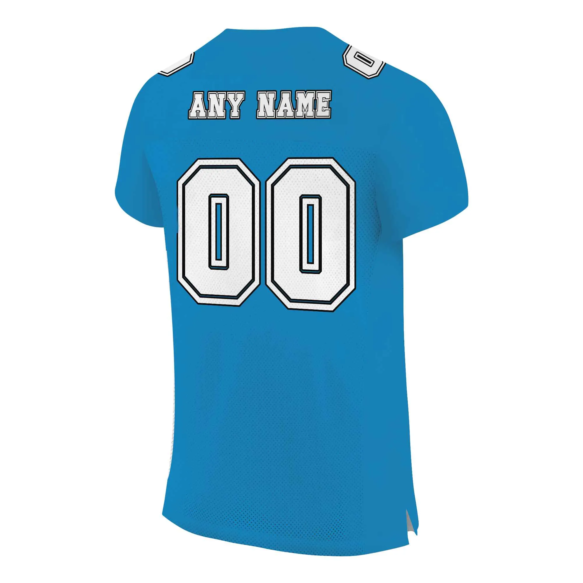 Custom Powder Blue White-Black Mesh Authentic Football Jersey