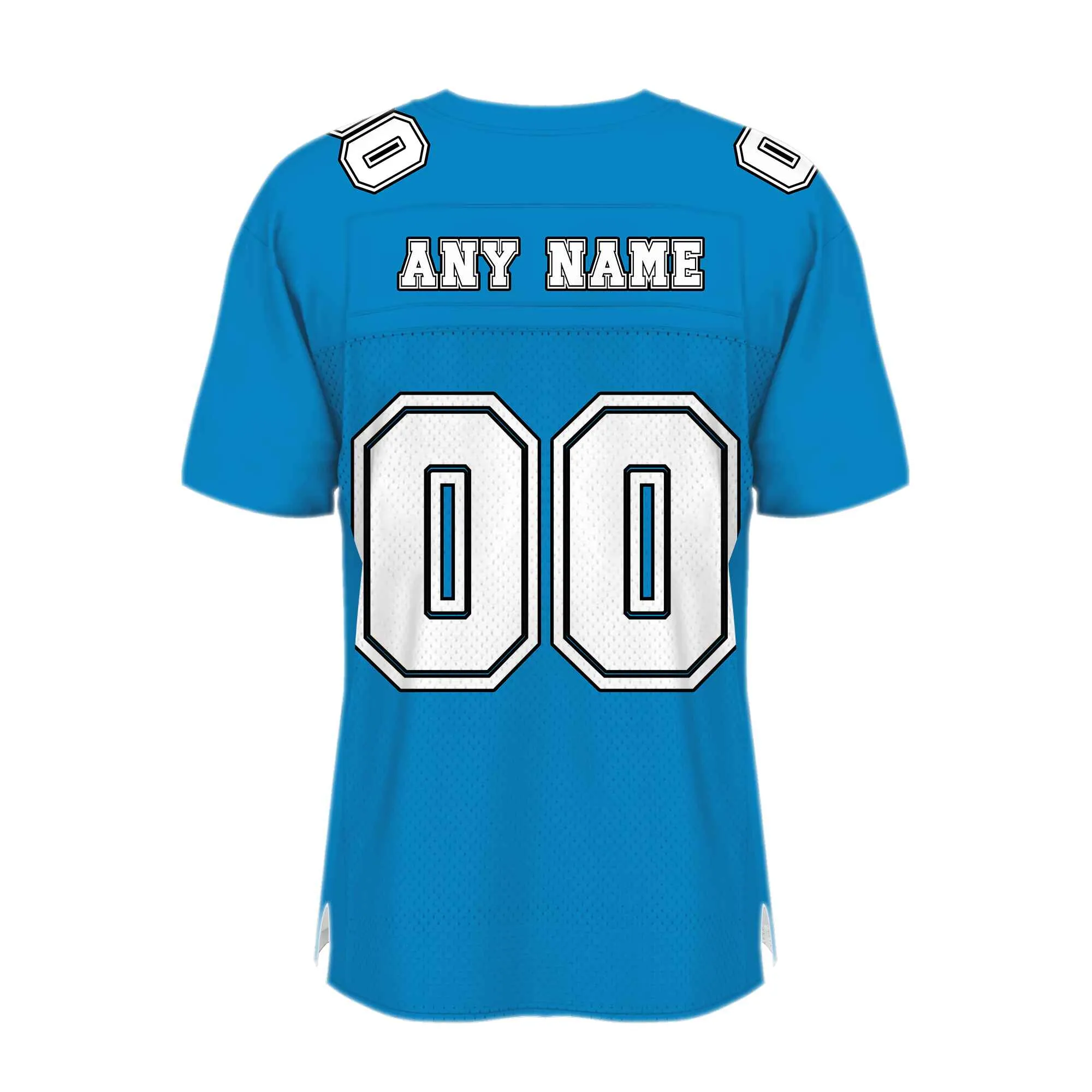 Custom Powder Blue White-Black Mesh Authentic Football Jersey