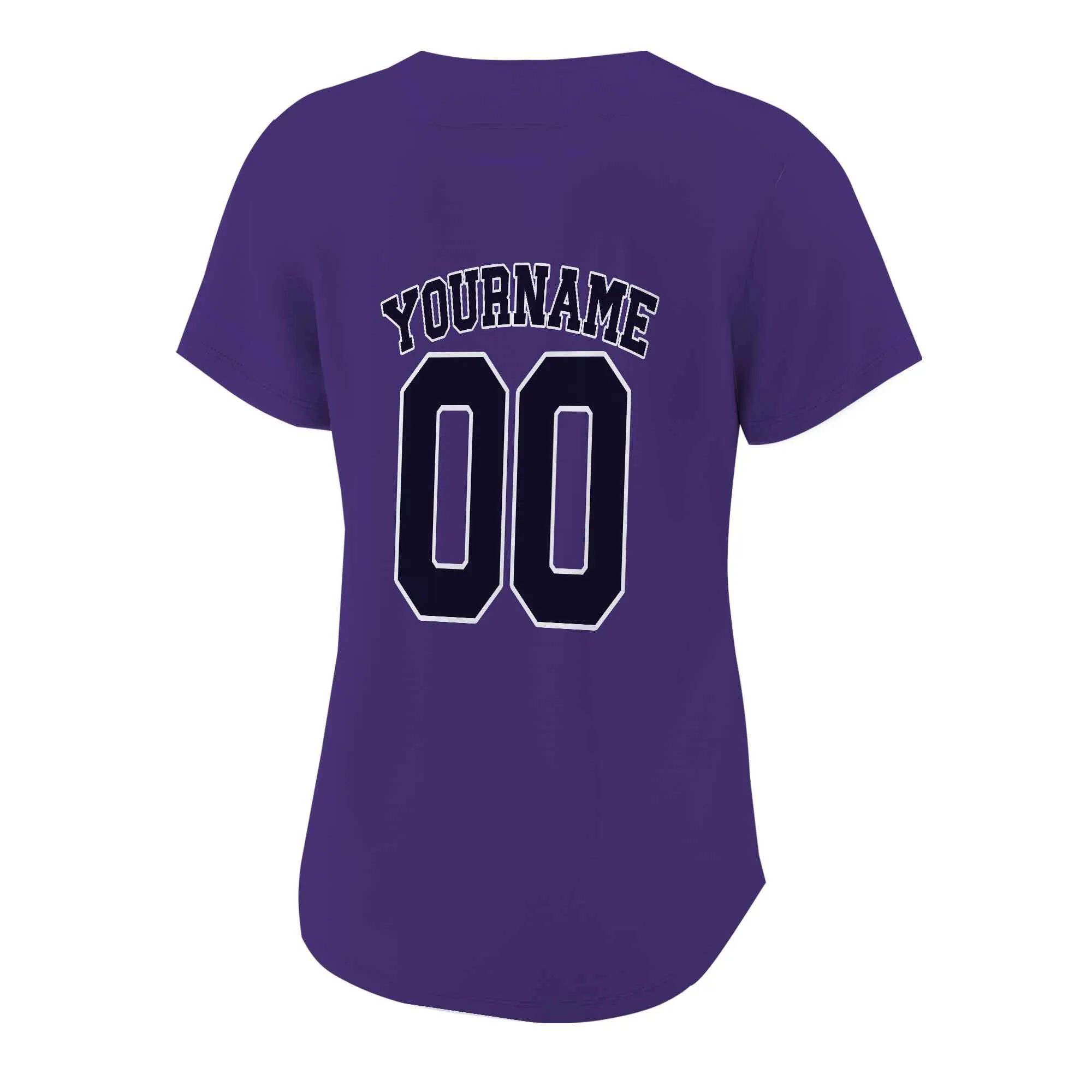 Custom Purple Black-White Authentic Baseball Jersey