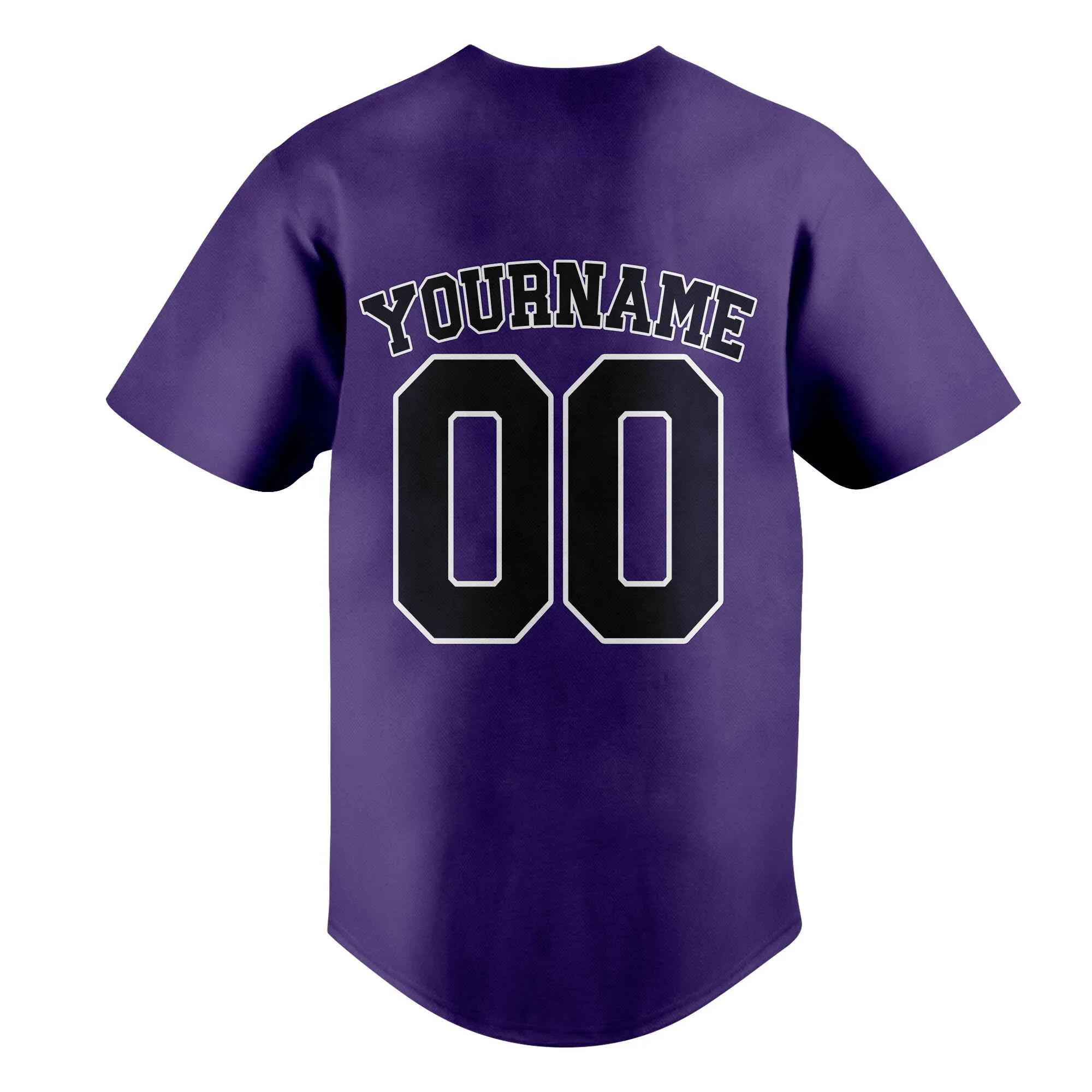 Custom Purple Black-White Authentic Baseball Jersey