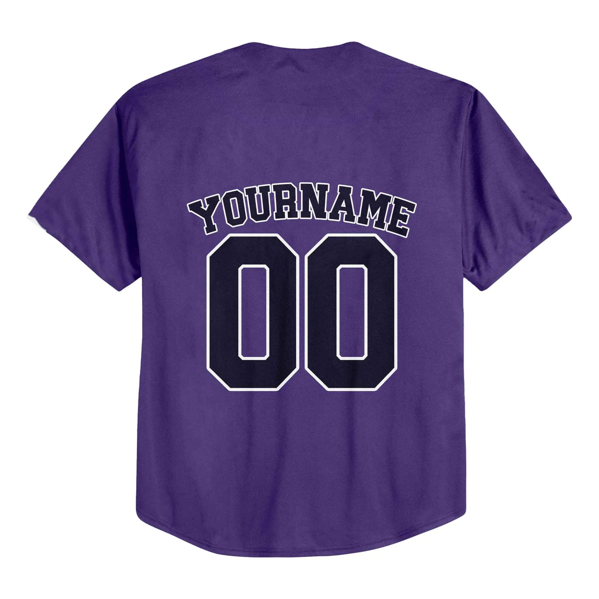 Custom Purple Black-White Authentic Baseball Jersey