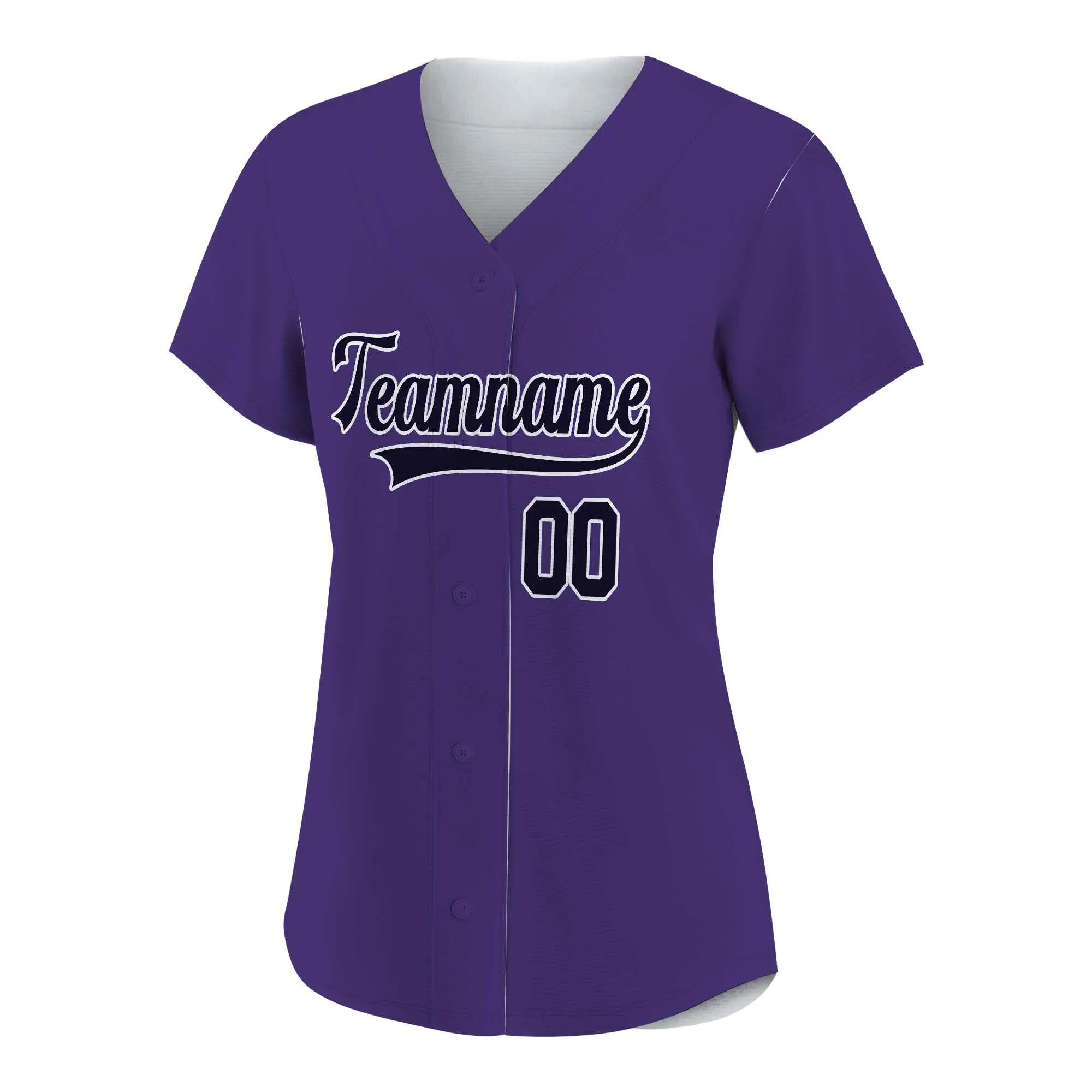 Custom Purple Black-White Authentic Baseball Jersey