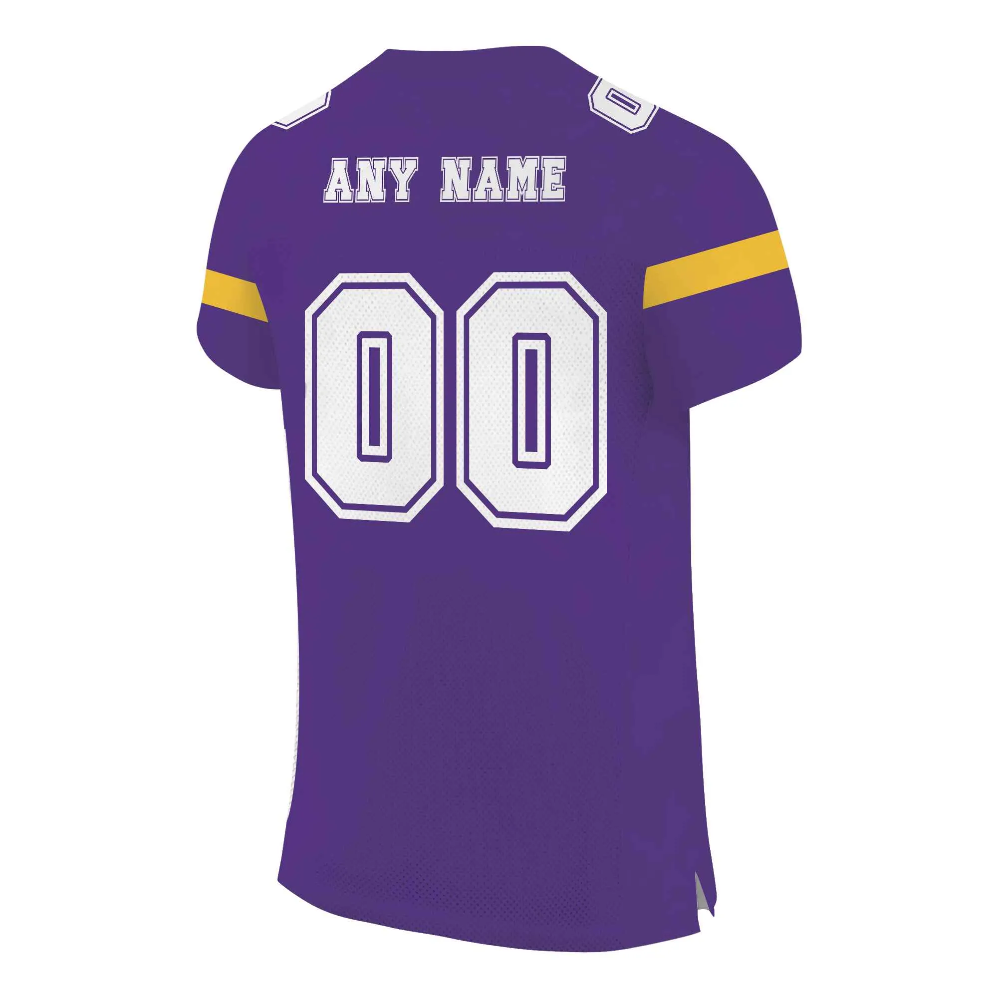 Custom Purple White-Gold Mesh Authentic Football Jersey