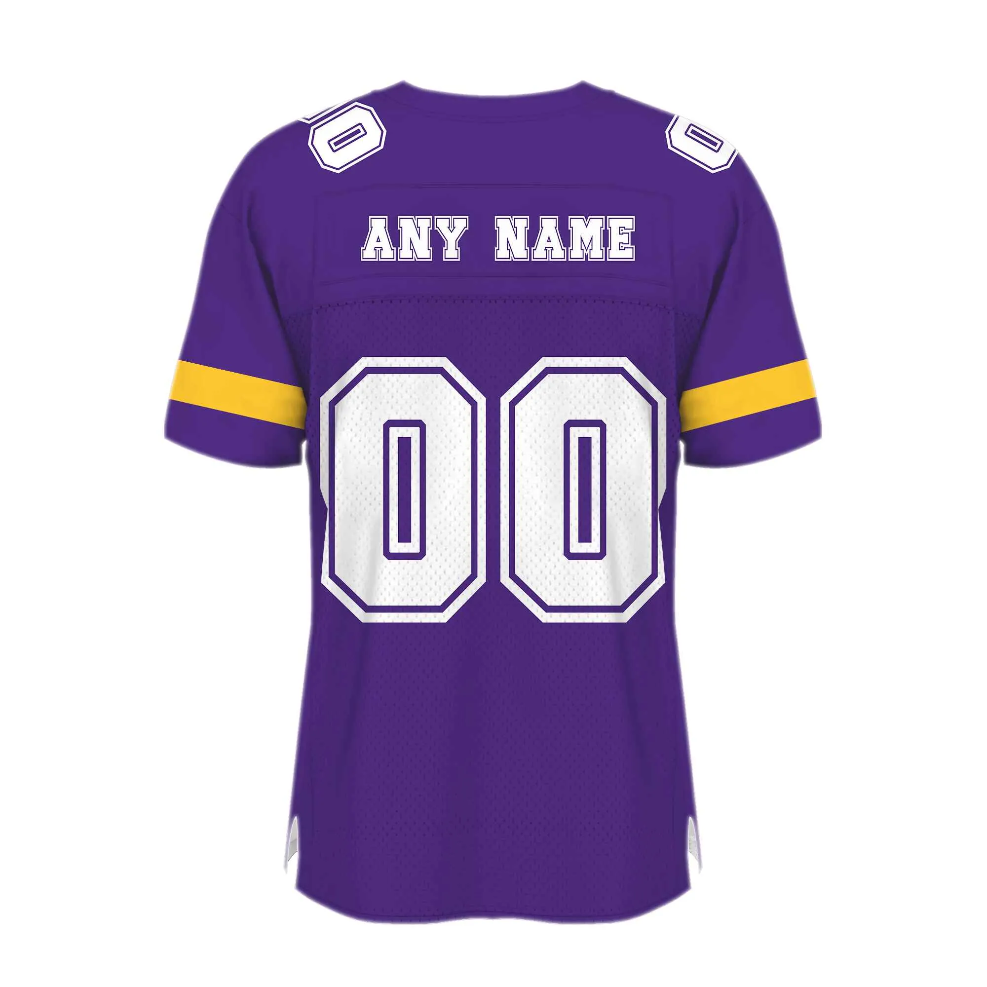 Custom Purple White-Gold Mesh Authentic Football Jersey
