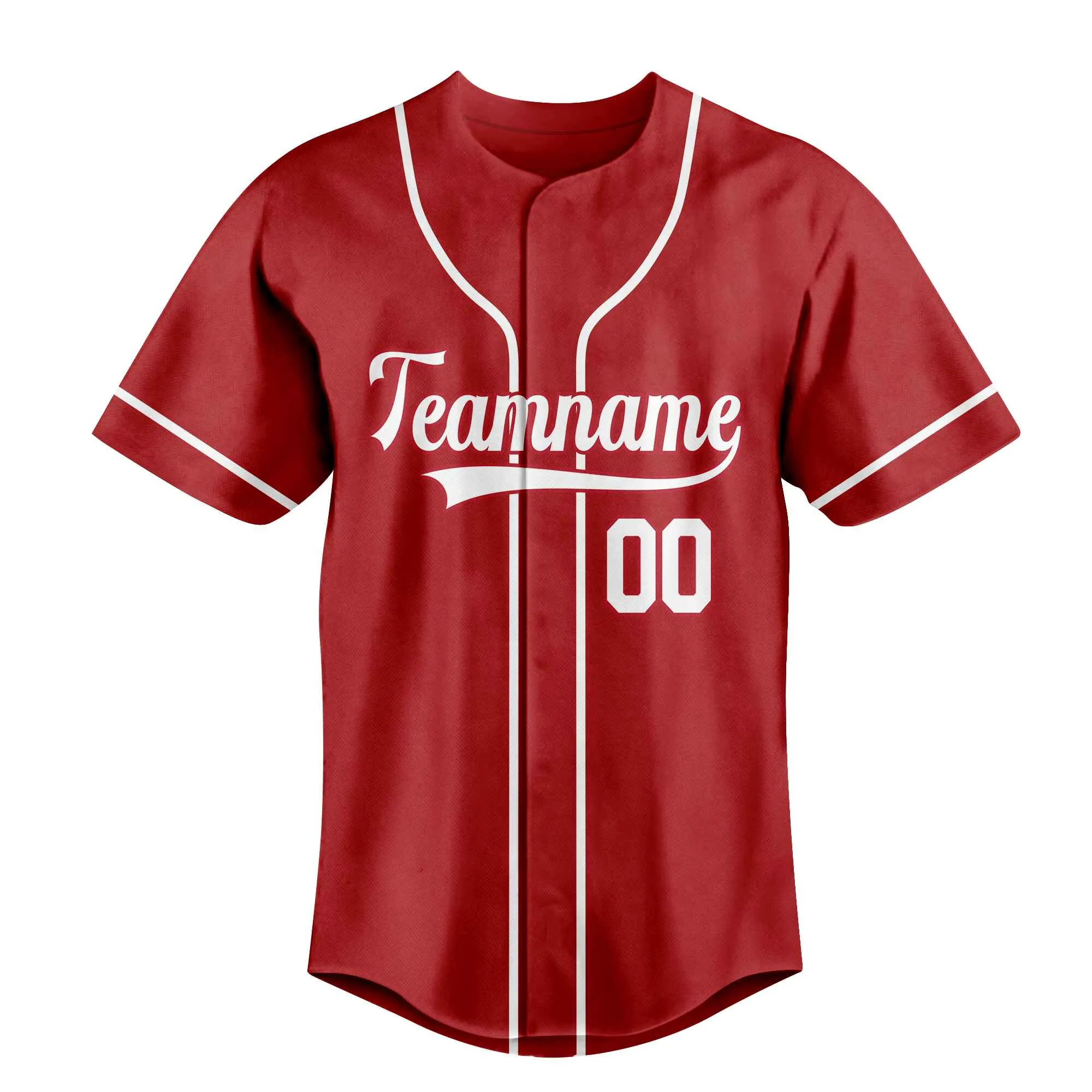 Custom Red White Authentic Baseball Jersey