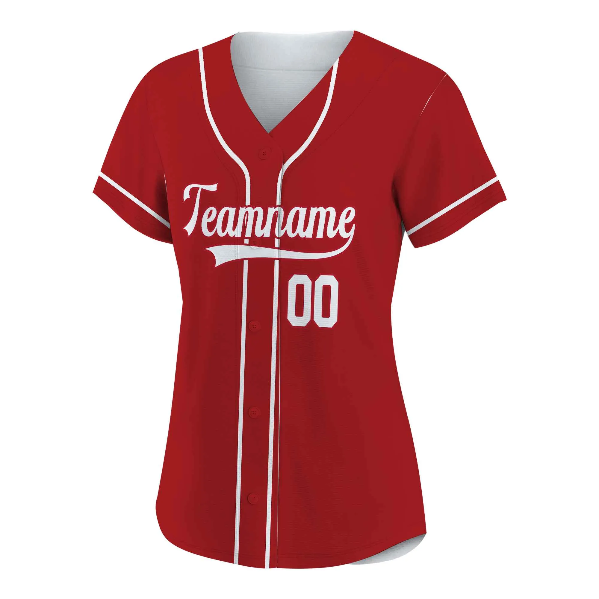 Custom Red White Authentic Baseball Jersey