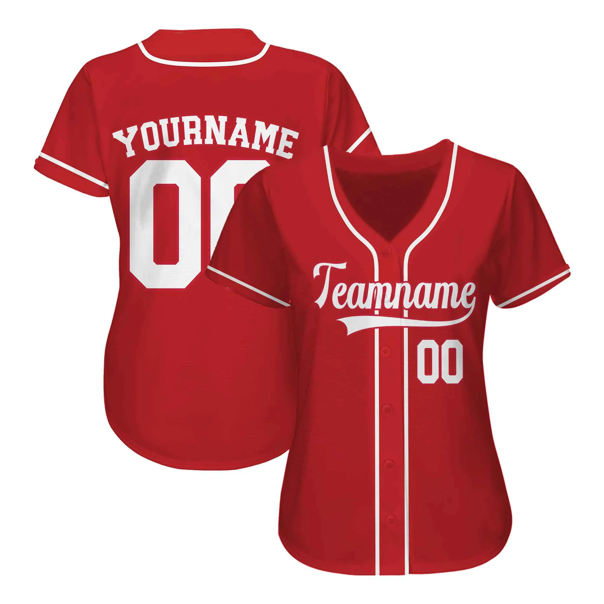 Custom Red White Authentic Baseball Jersey