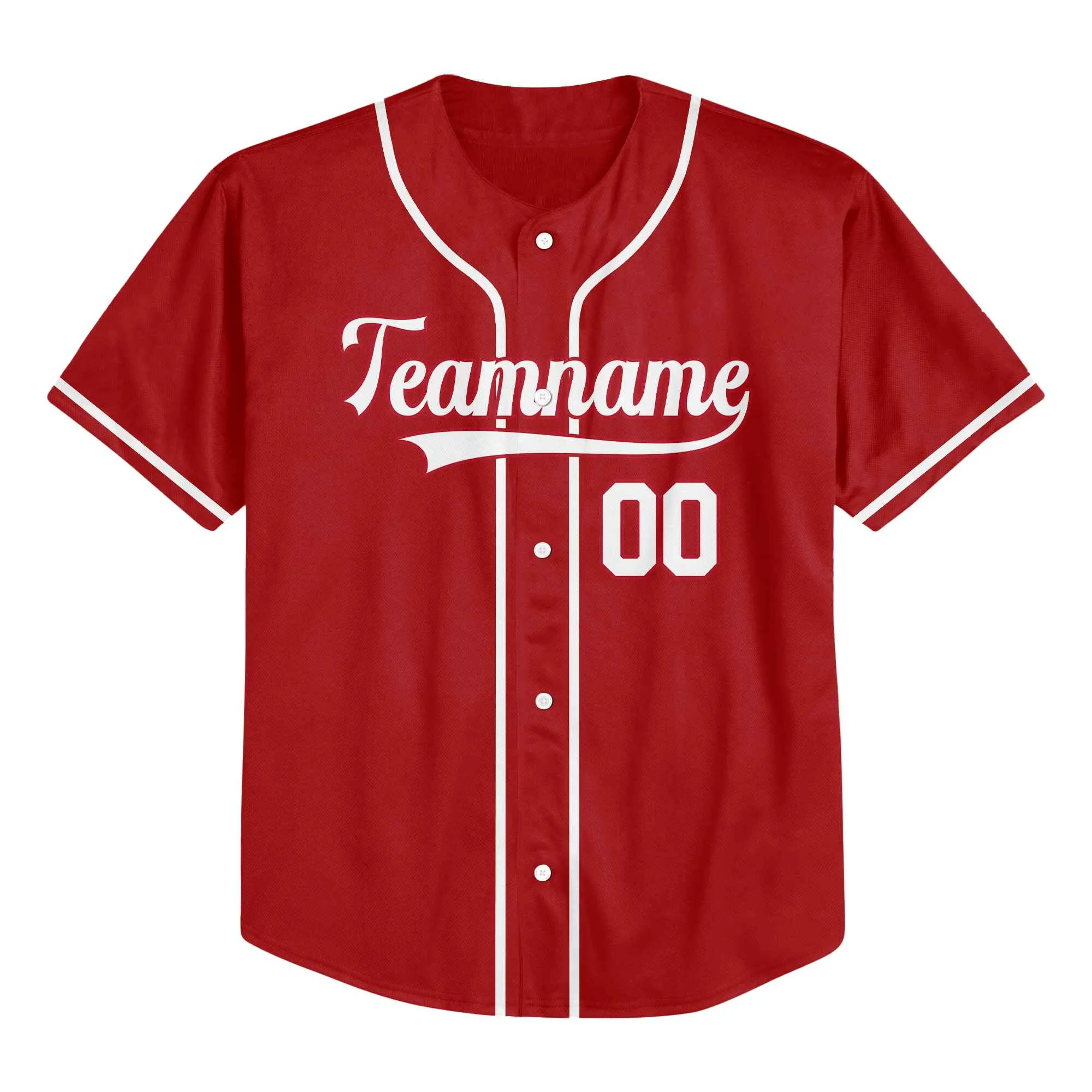 Custom Red White Authentic Baseball Jersey
