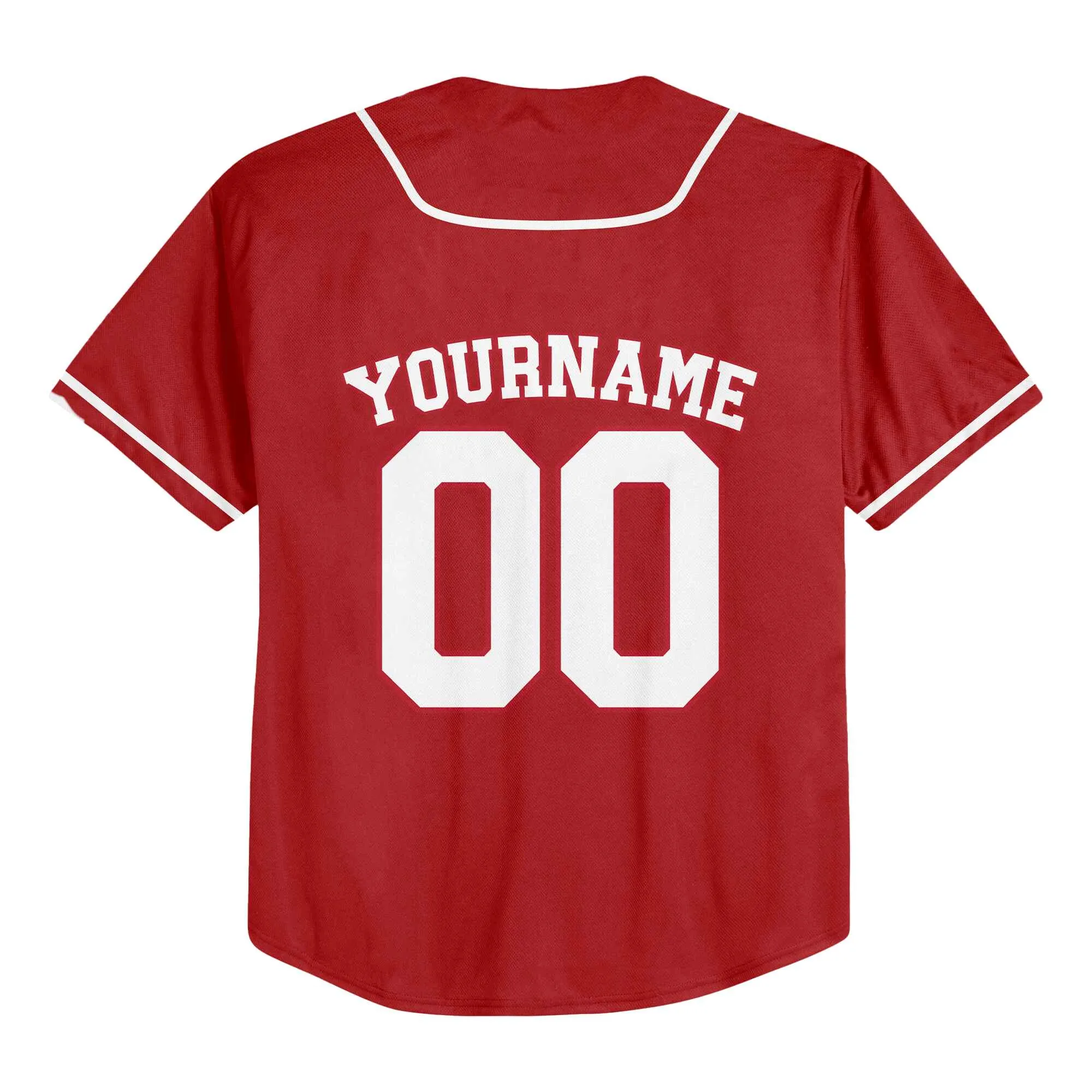 Custom Red White Authentic Baseball Jersey