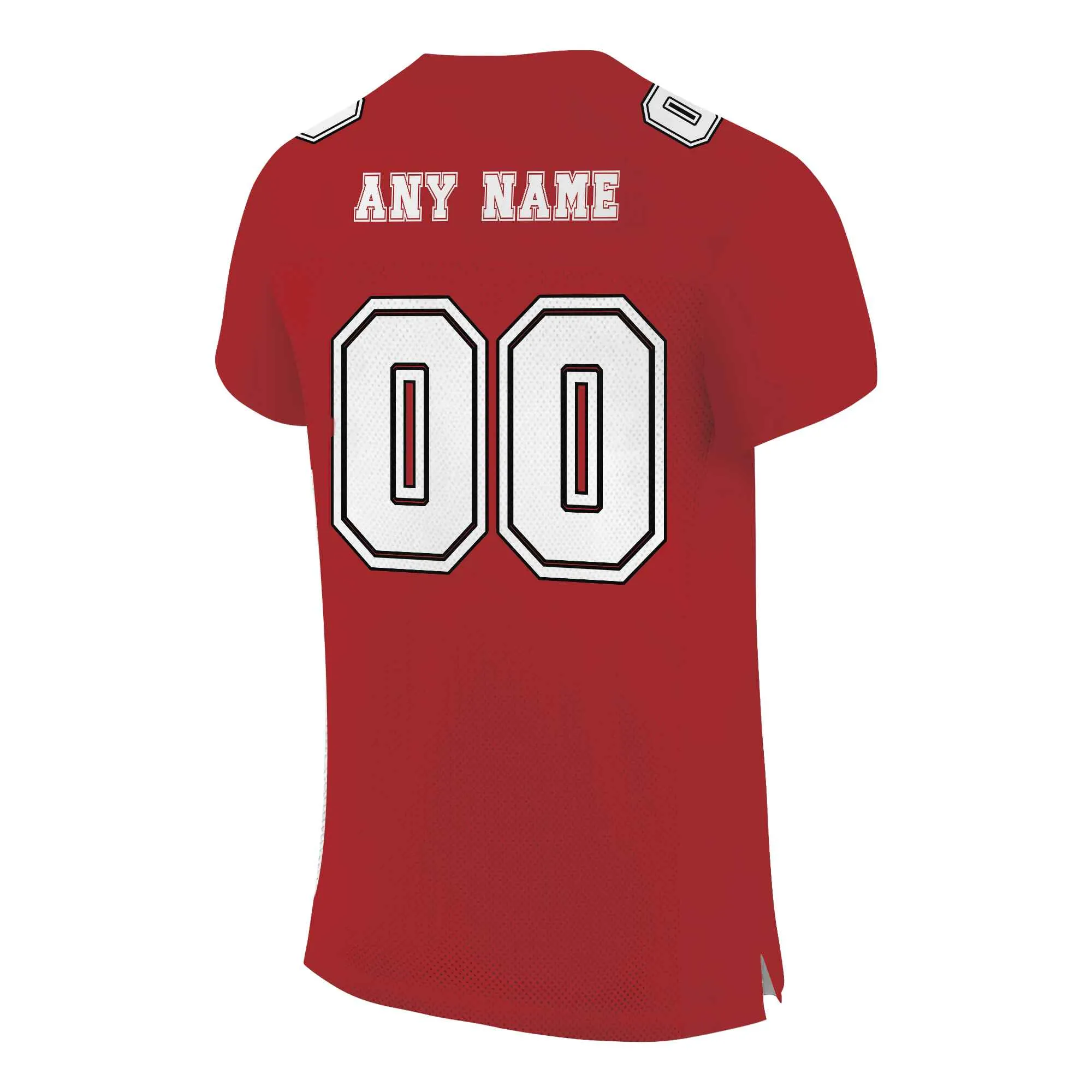 Custom Red White-Black Mesh Authentic Football Jersey