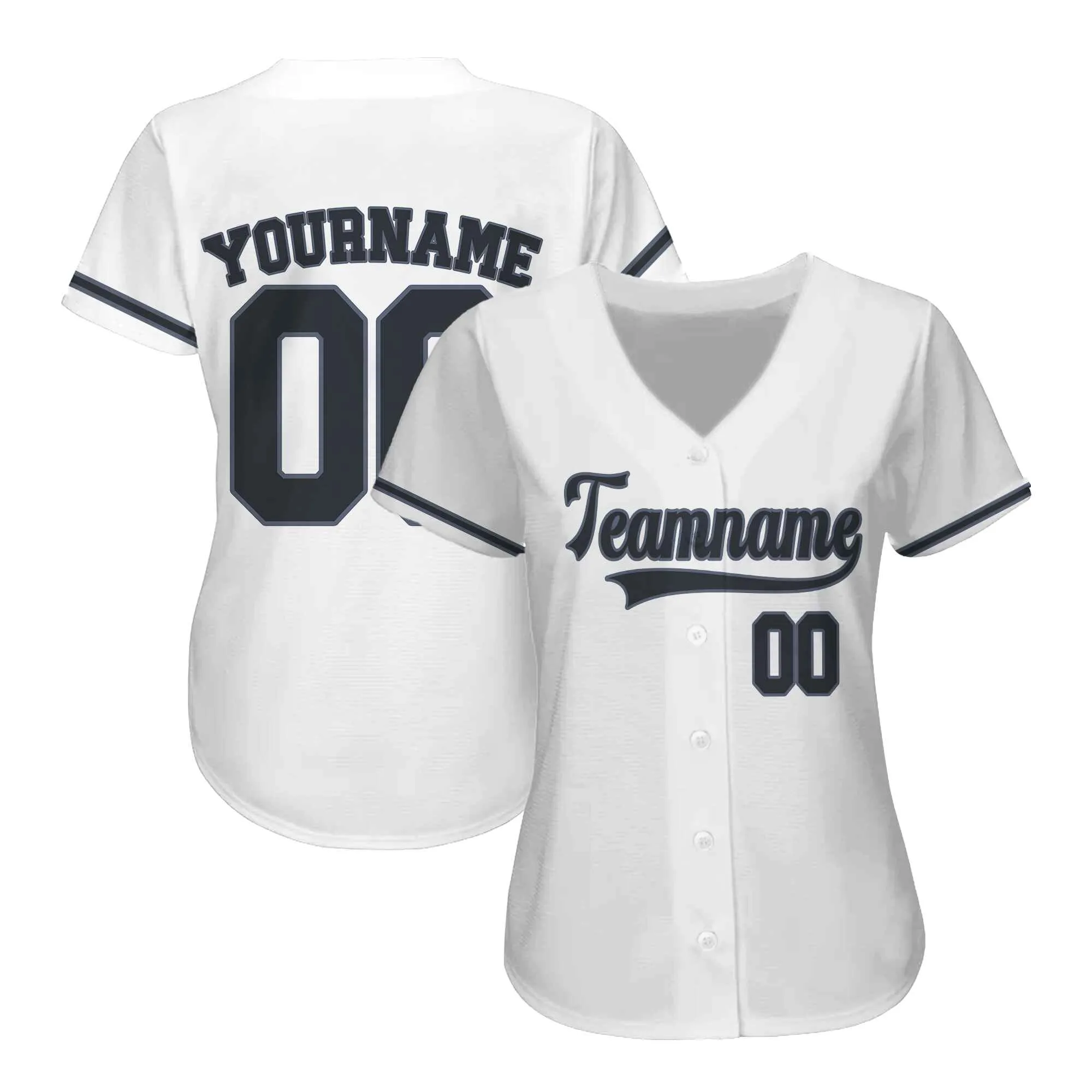 Custom White Black-Gray Authentic Baseball Jersey