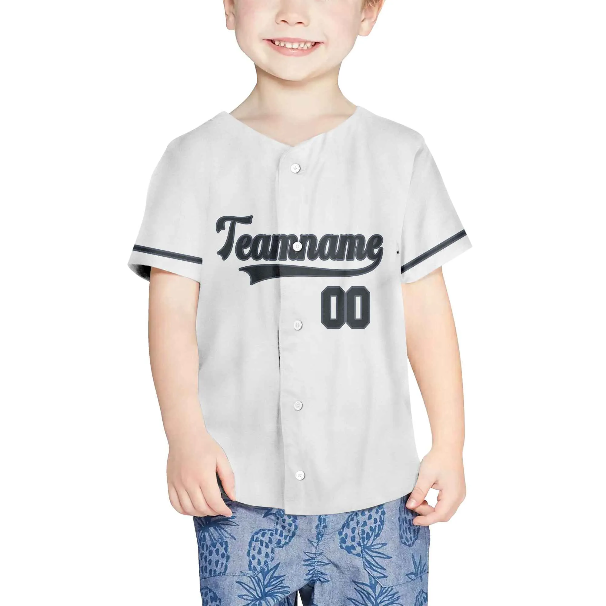 Custom White Black-Gray Authentic Baseball Jersey