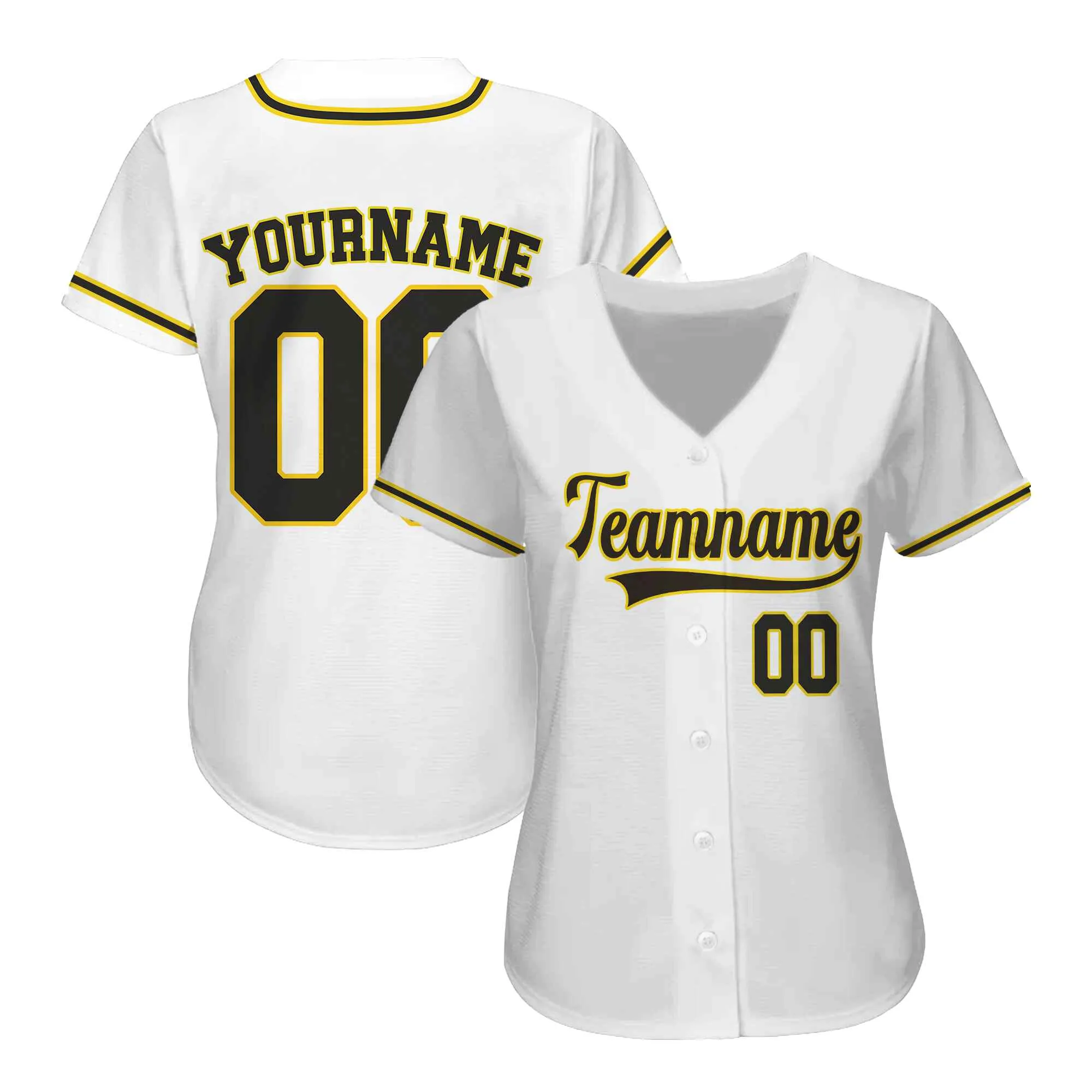 Custom White Black-Old Gold Authentic Baseball Jersey